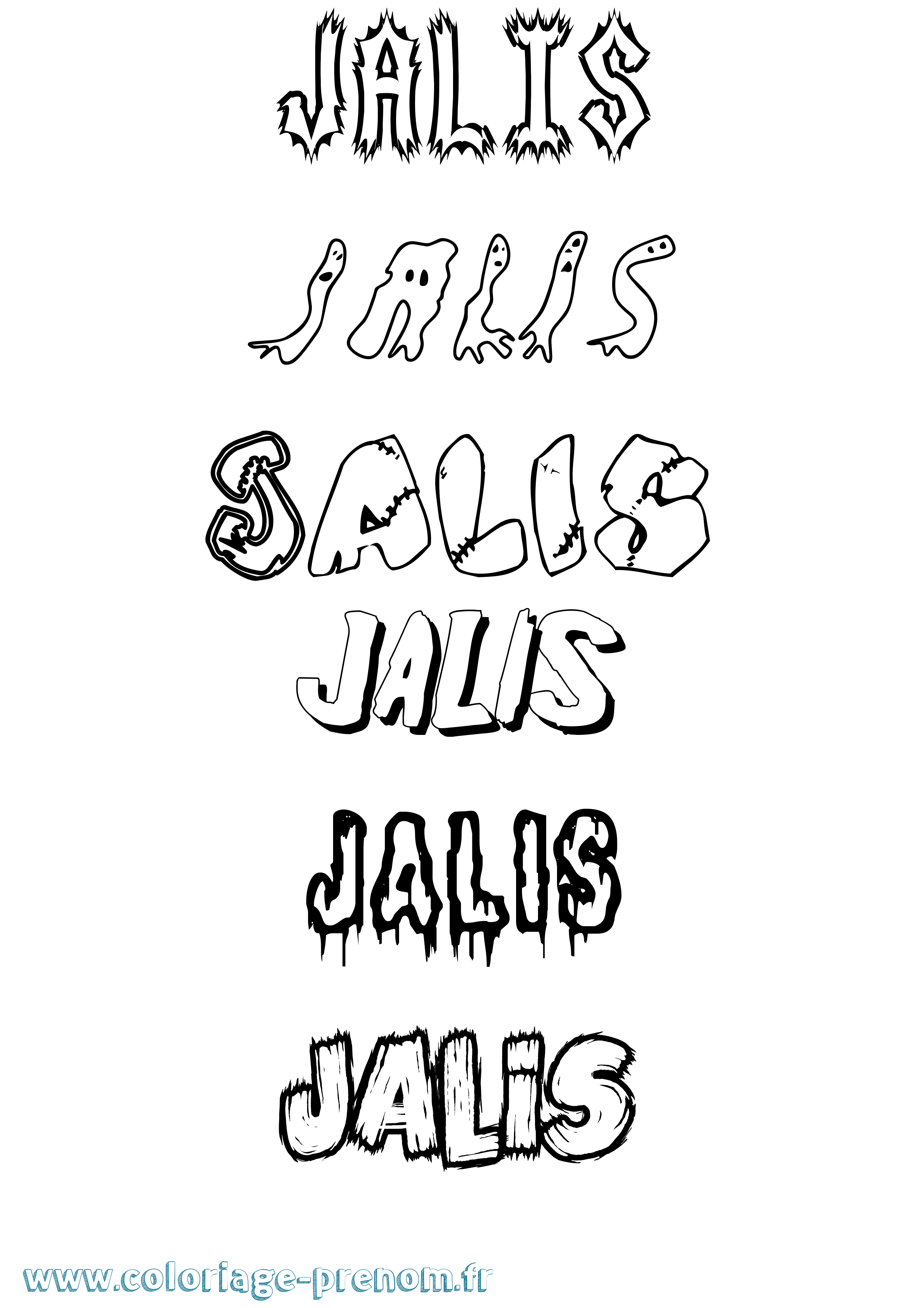Coloriage Jalis Frisson Coloriage prénom Jalis Frisson