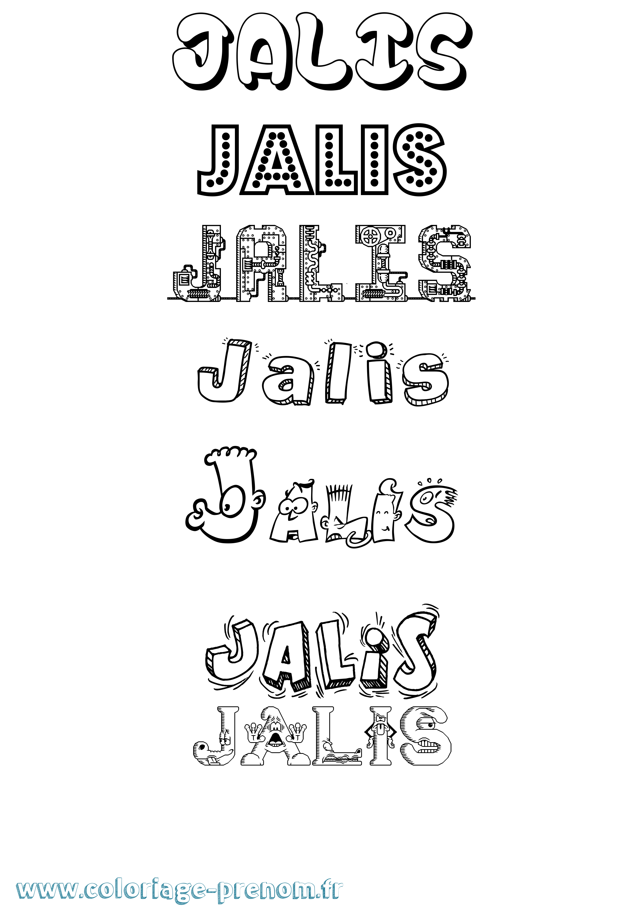 Coloriage Jalis Fun Coloriage prénom Jalis Fun