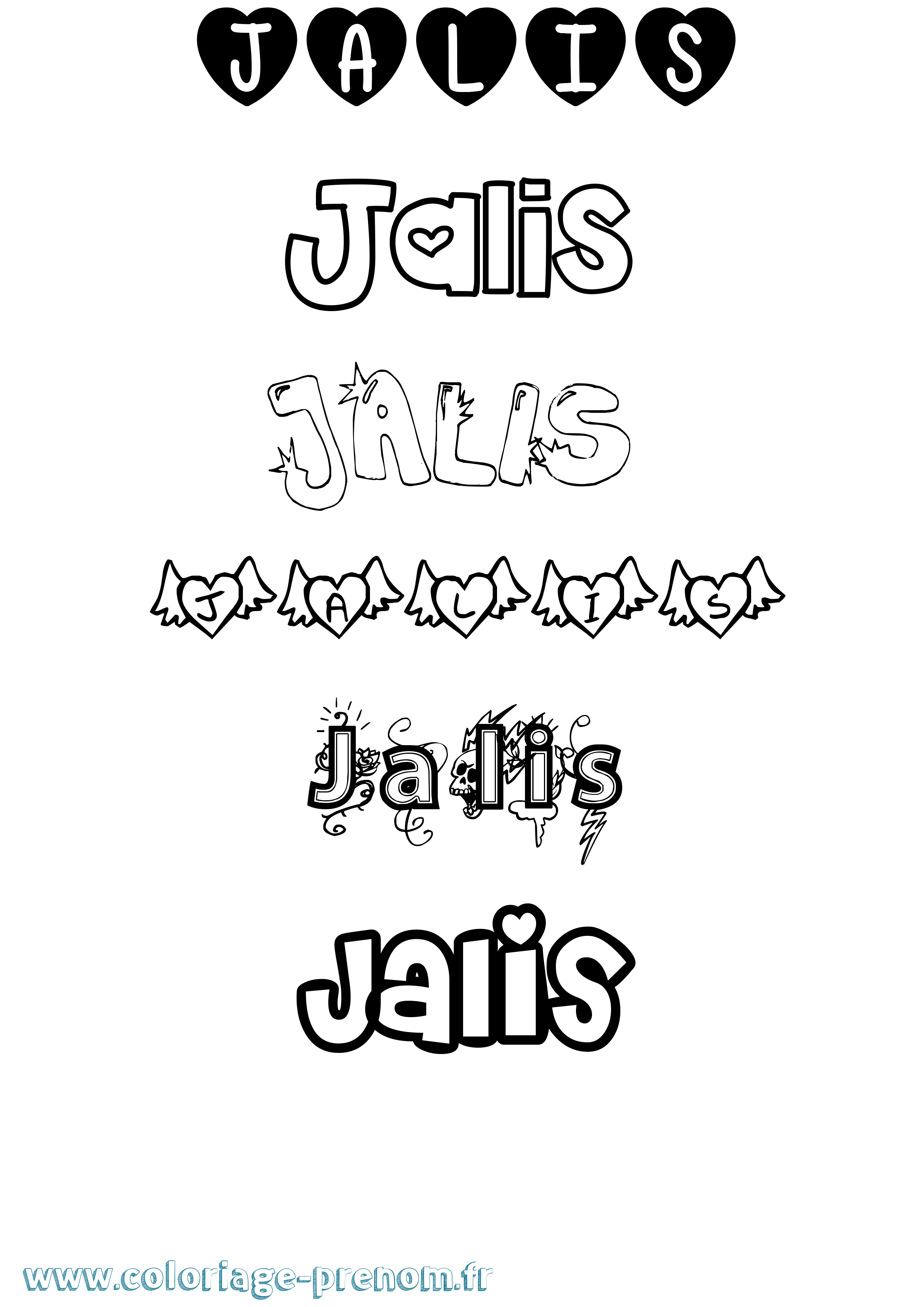 Coloriage Jalis Girly Coloriage prénom Jalis Girly