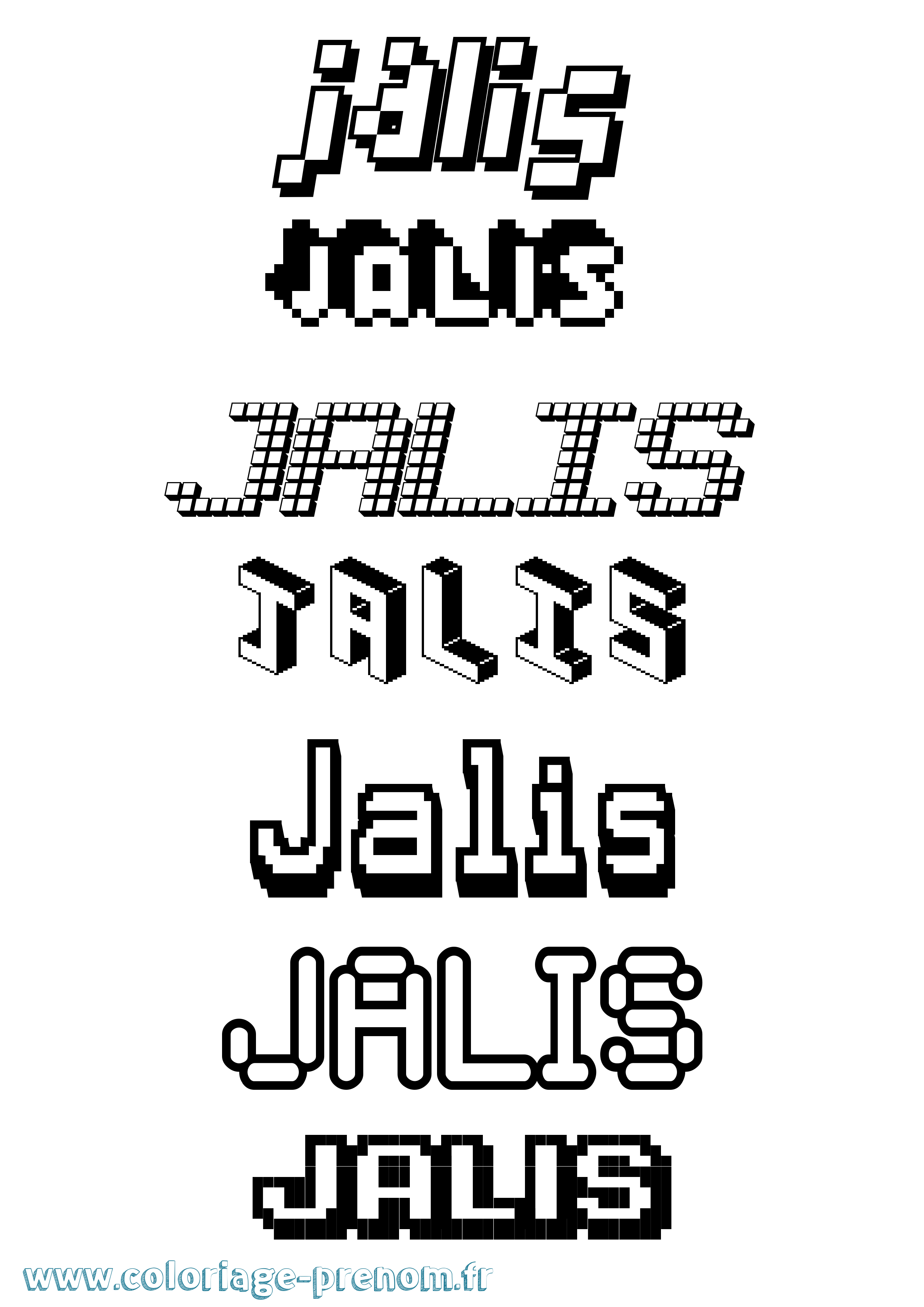 Coloriage Jalis Pixel Coloriage prénom Jalis Pixel
