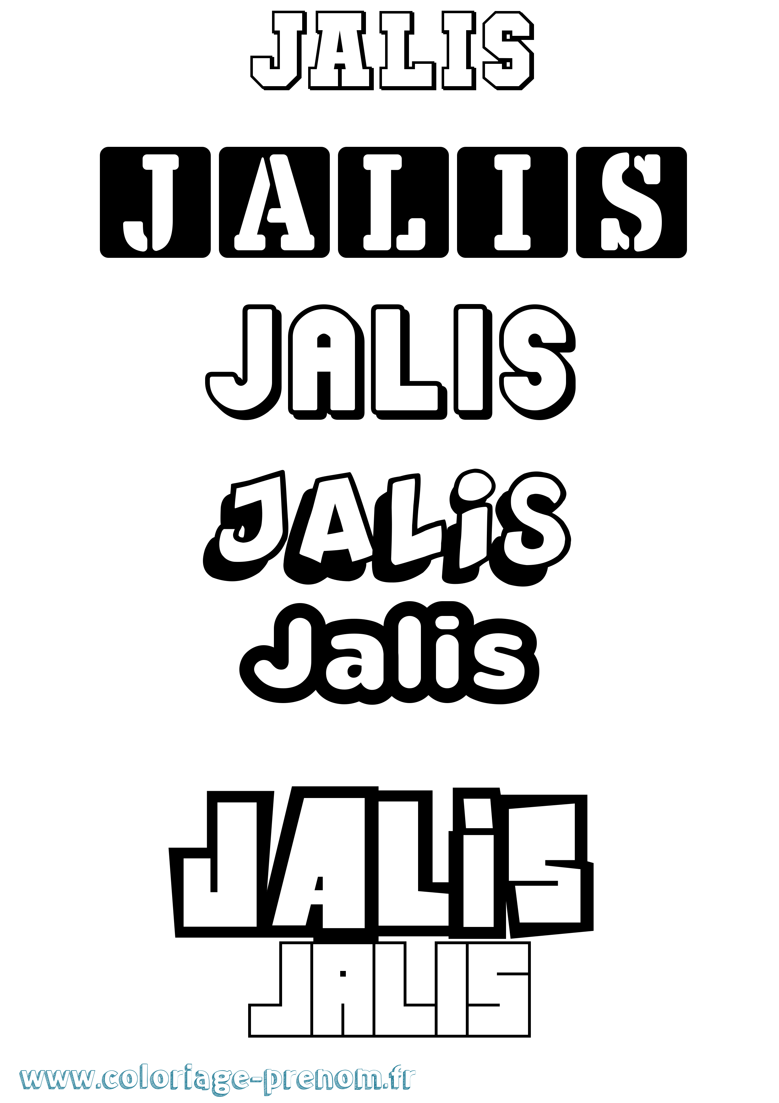 Coloriage Jalis Simple Coloriage prénom Jalis Simple