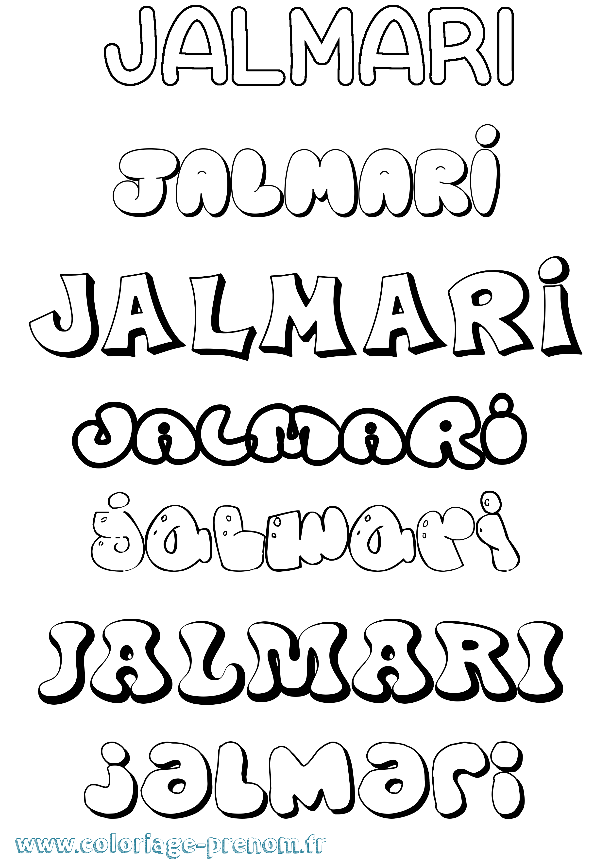 Coloriage Jalmari Bubble Coloriage prénom Jalmari Bubble