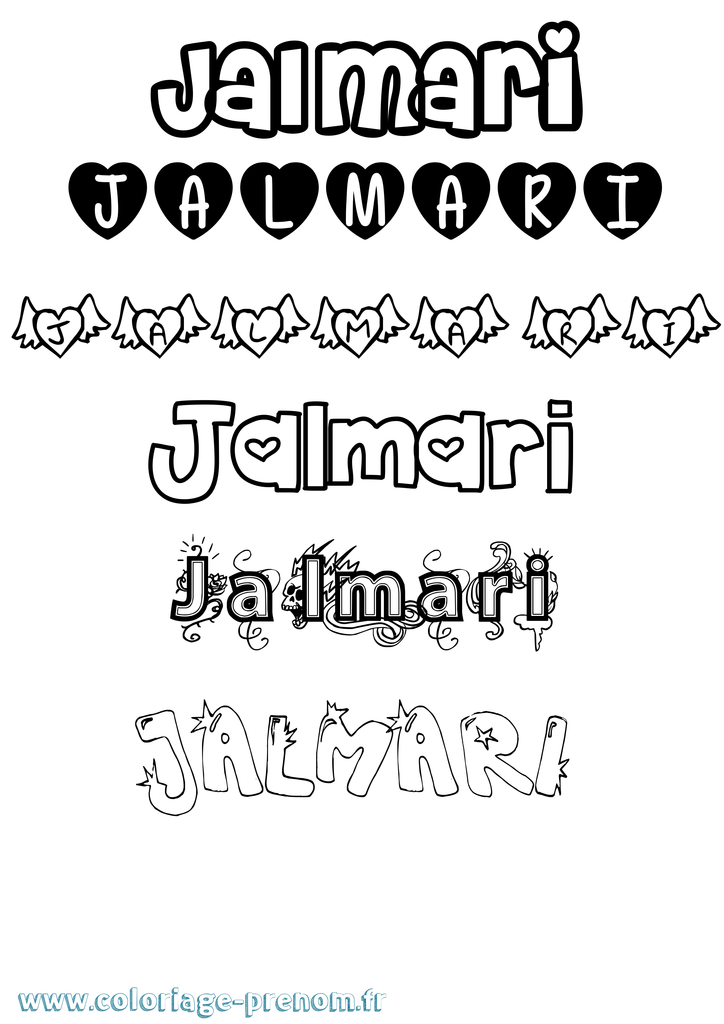 Coloriage Jalmari Girly Coloriage prénom Jalmari Girly