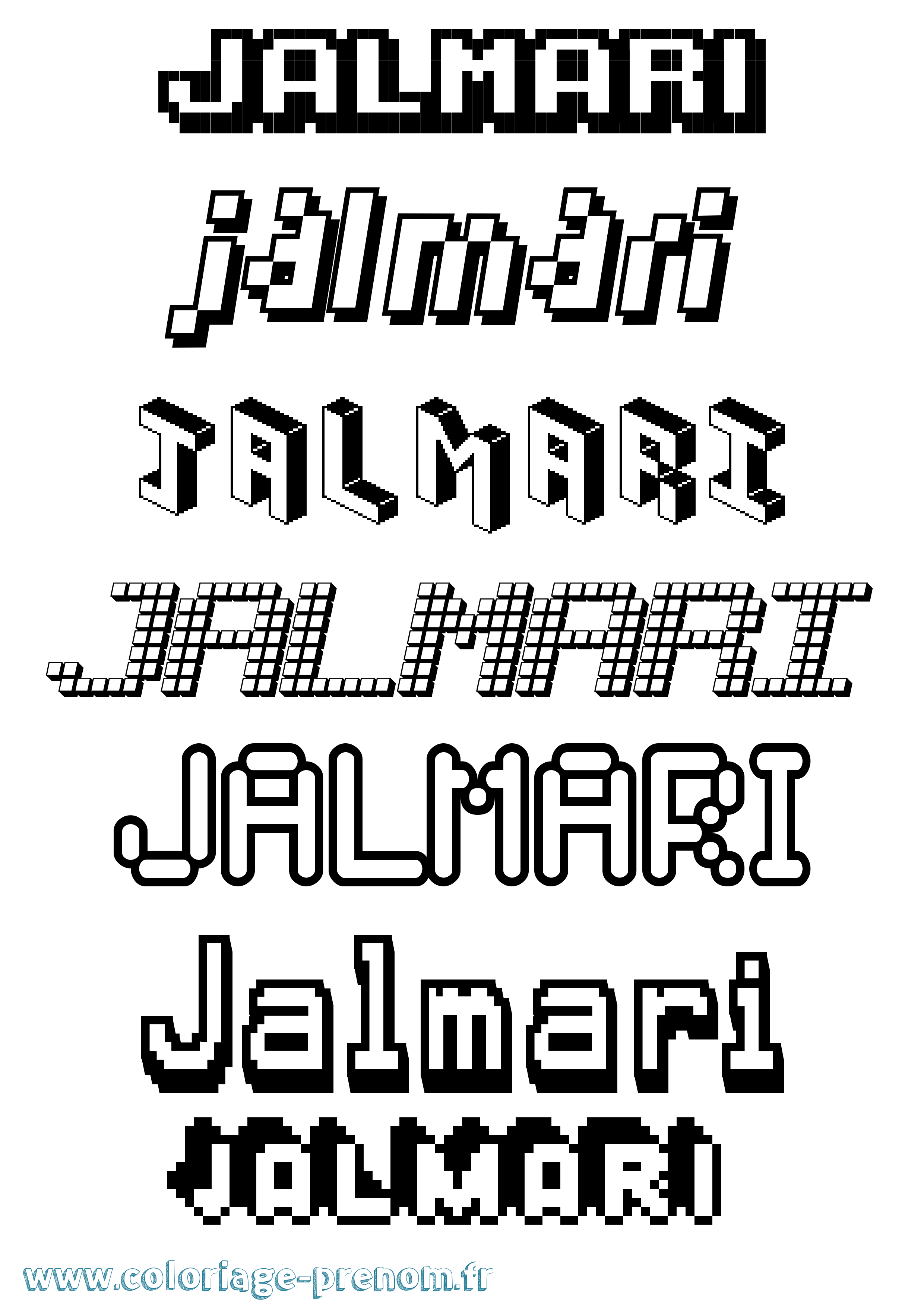 Coloriage Jalmari Pixel Coloriage prénom Jalmari Pixel