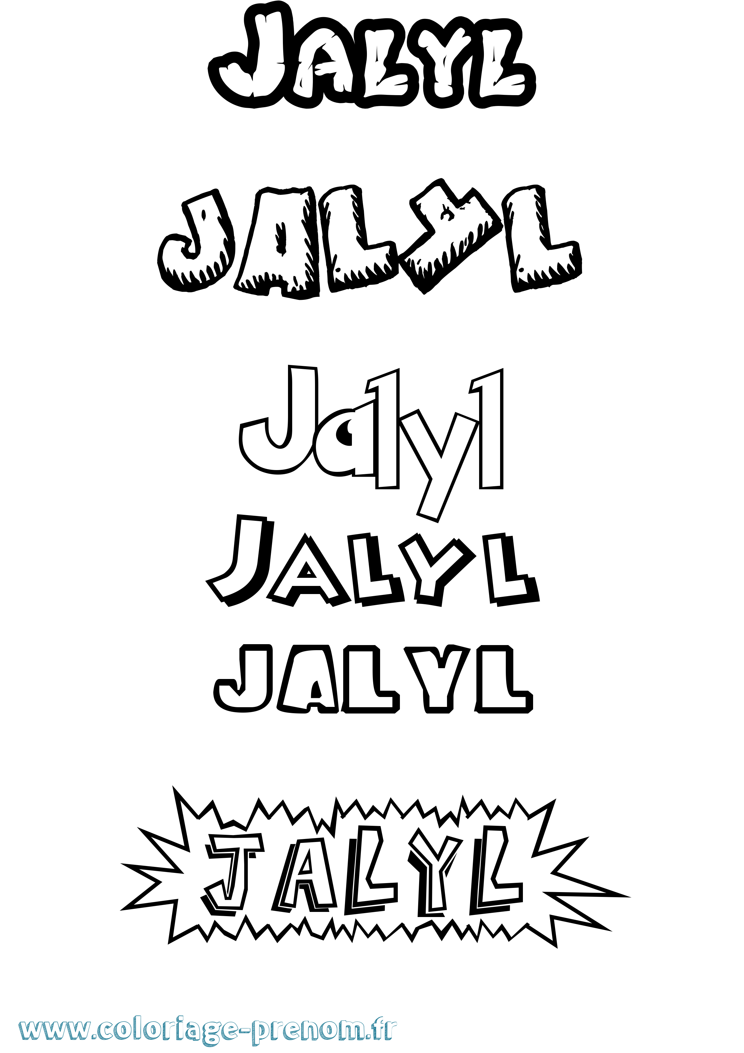 Coloriage Jalyl Dessin Animé Coloriage prénom Jalyl Dessin Animé