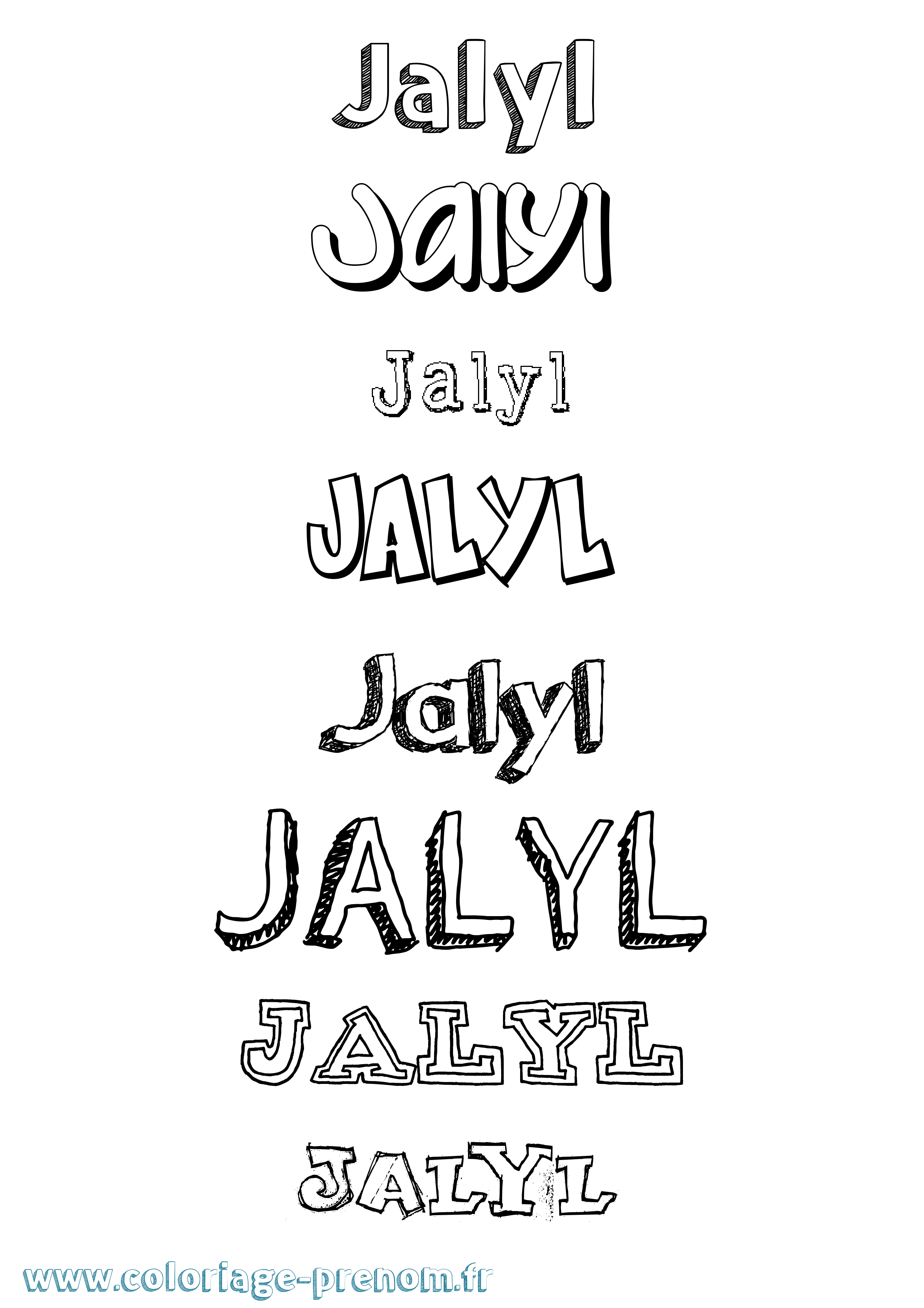 Coloriage Jalyl Dessiné Coloriage prénom Jalyl Dessiné