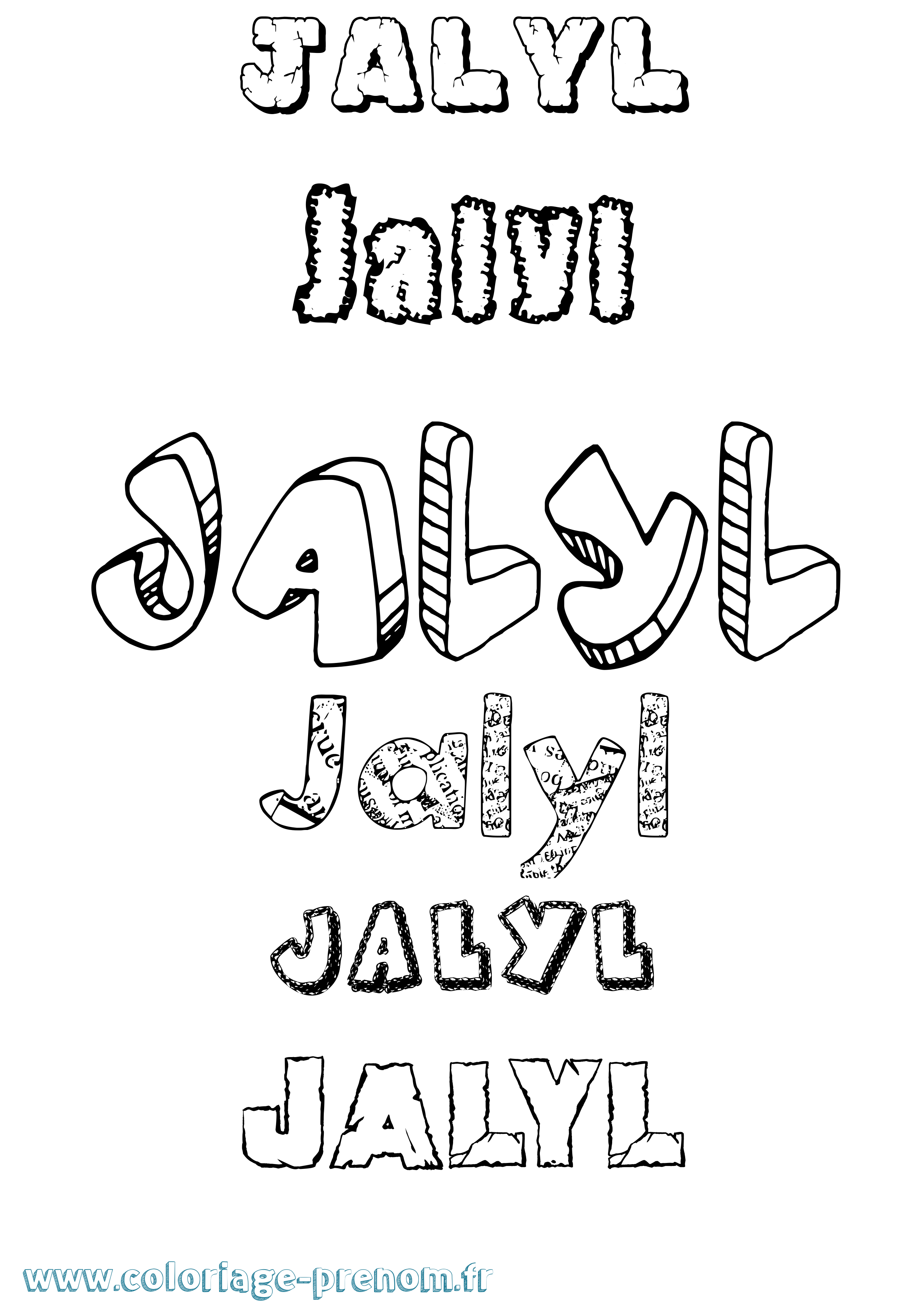 Coloriage Jalyl Destructuré Coloriage prénom Jalyl Destructuré