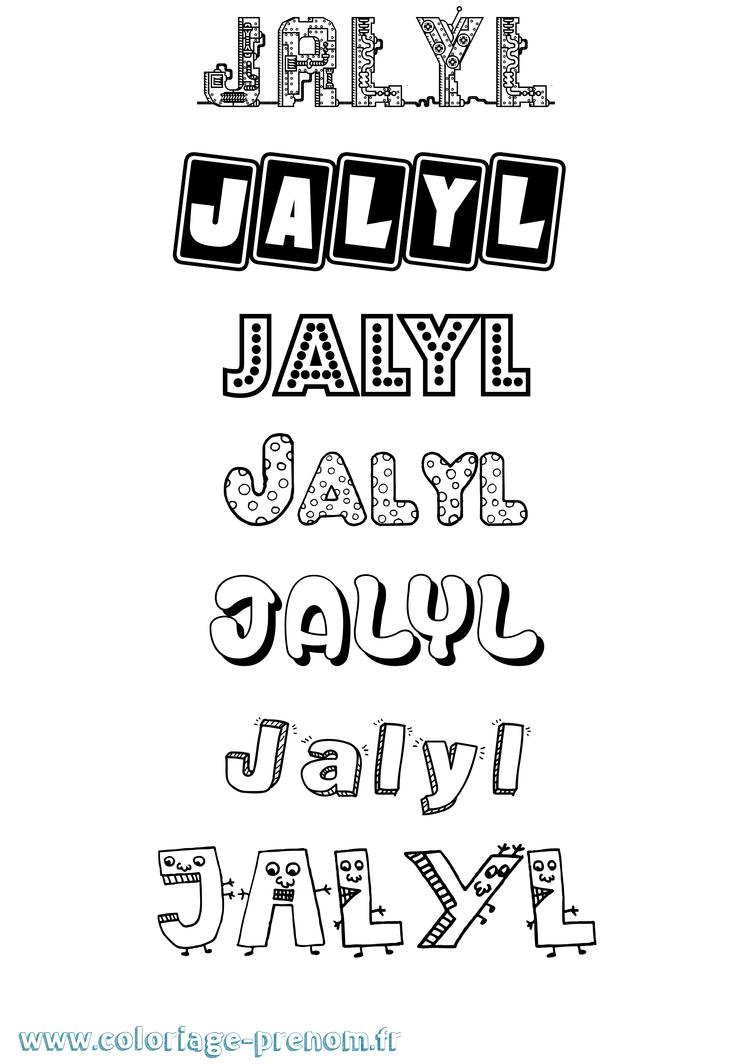 Coloriage Jalyl Fun Coloriage prénom Jalyl Fun