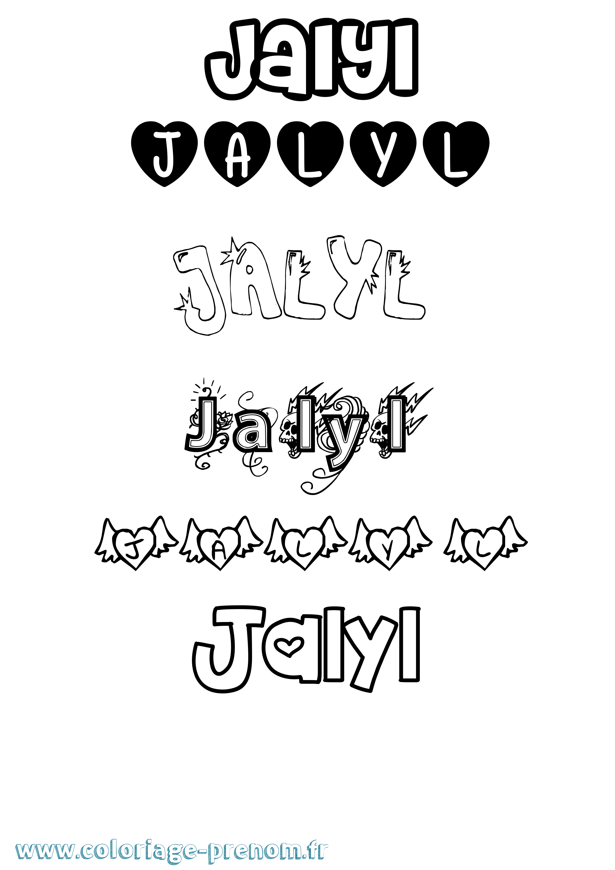 Coloriage Jalyl Girly Coloriage prénom Jalyl Girly