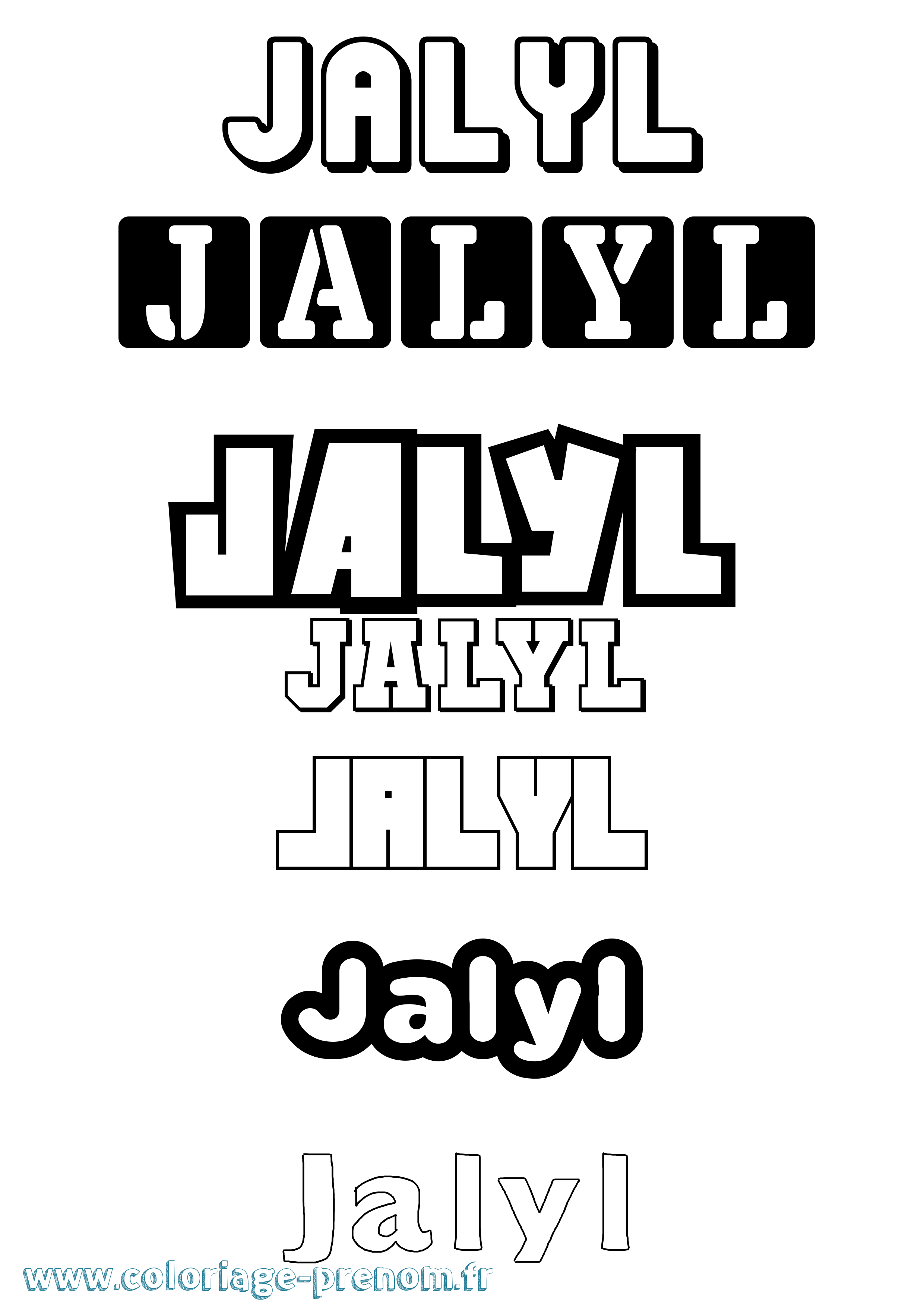 Coloriage Jalyl Simple Coloriage prénom Jalyl Simple