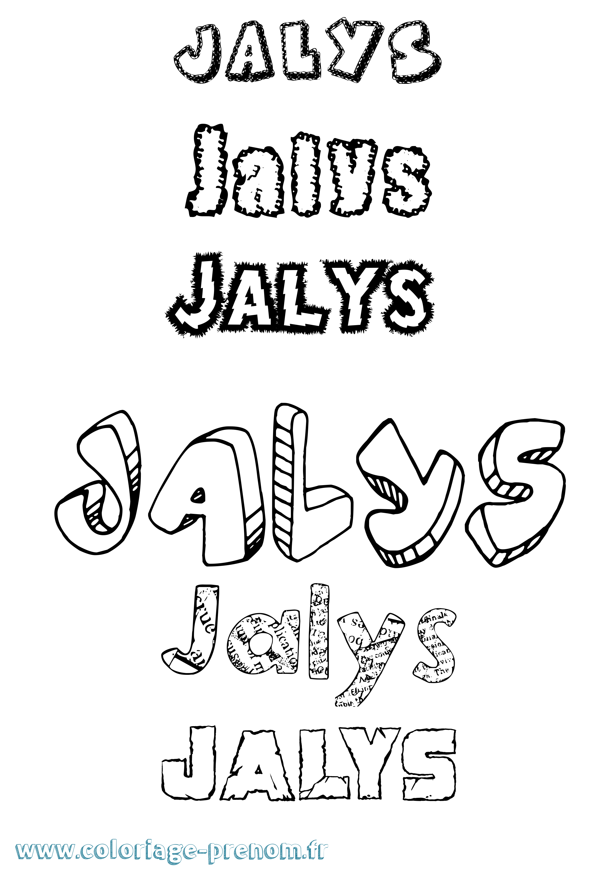 Coloriage Jalys Destructuré Coloriage prénom Jalys Destructuré