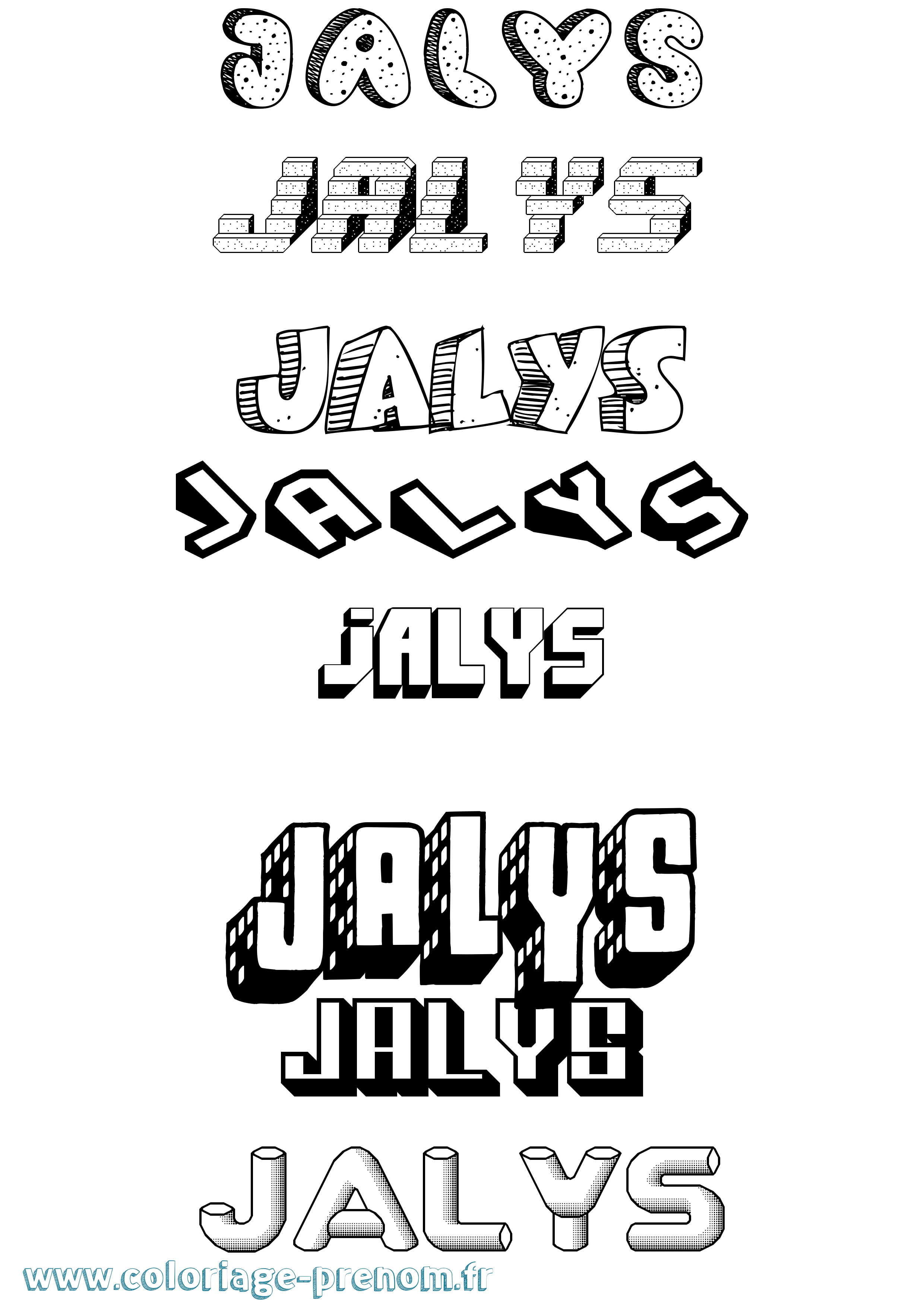 Coloriage Jalys Effet 3D Coloriage prénom Jalys Effet 3D
