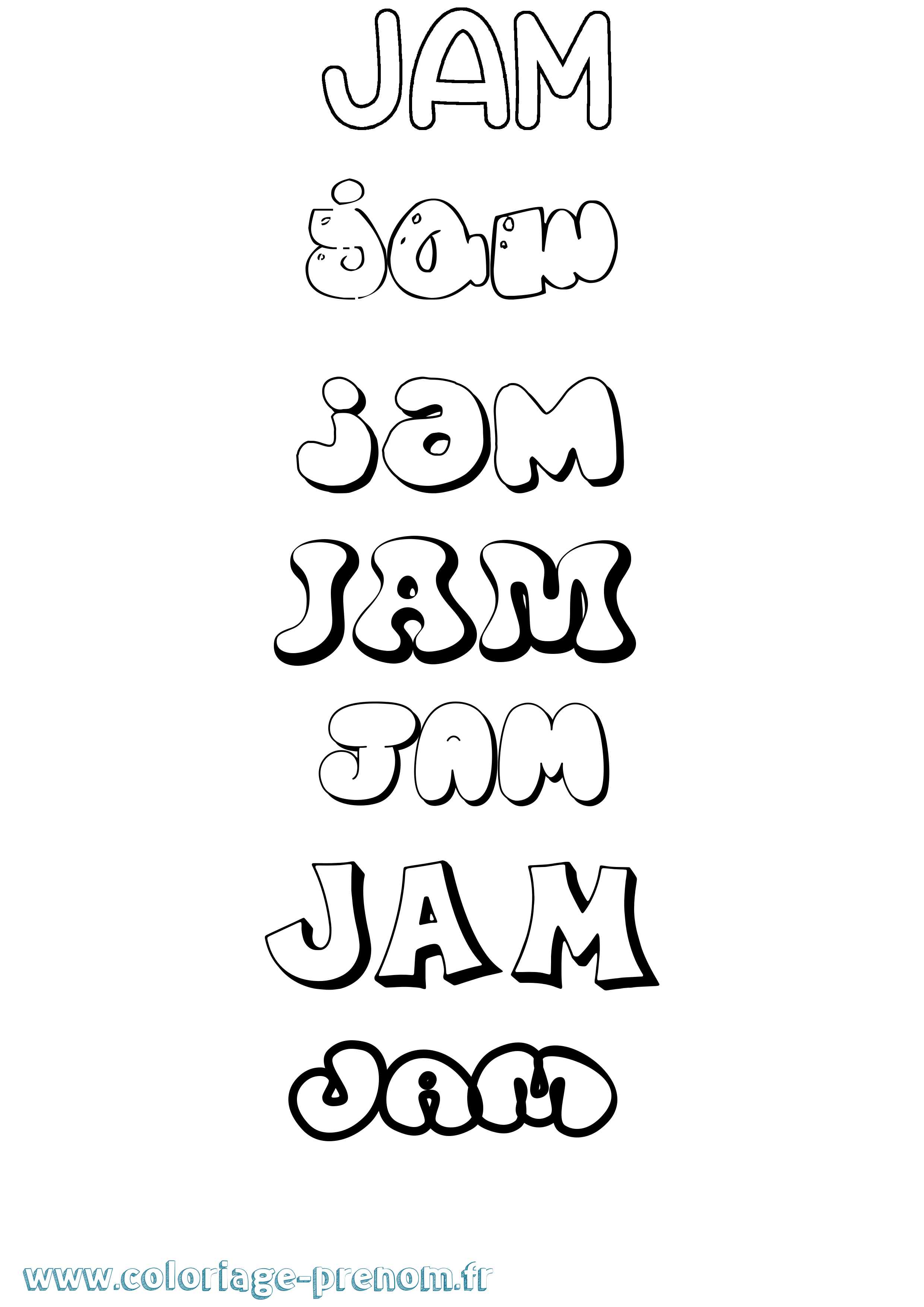 Coloriage Jam Bubble Coloriage prénom Jam Bubble