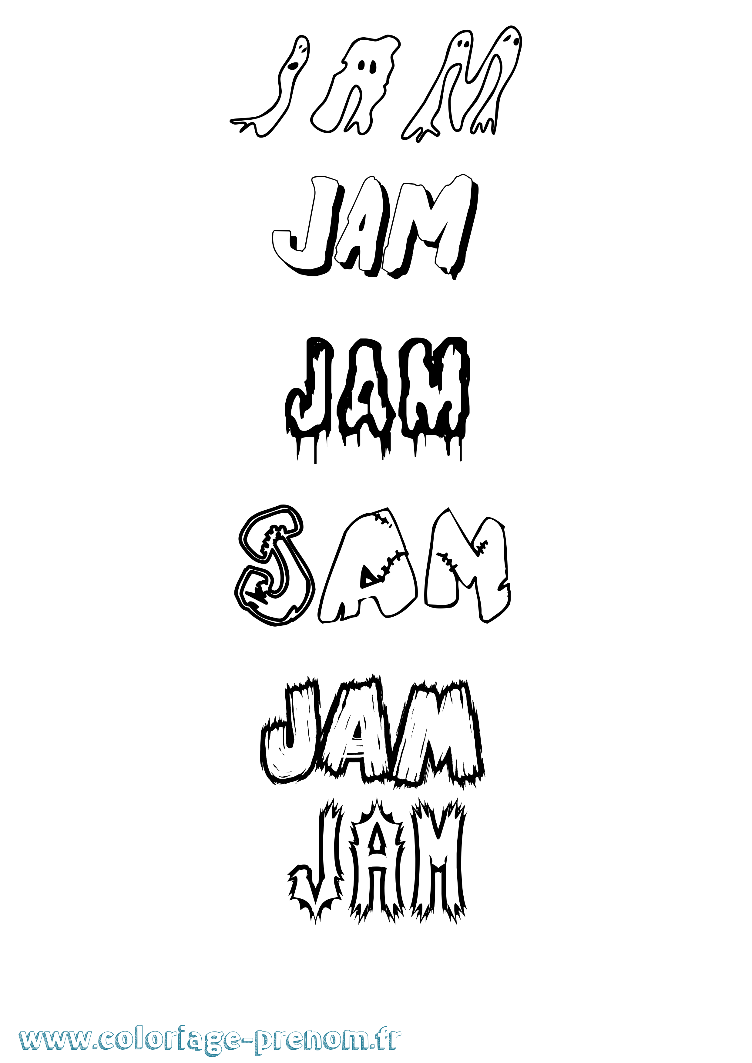 Coloriage Jam Frisson Coloriage prénom Jam Frisson