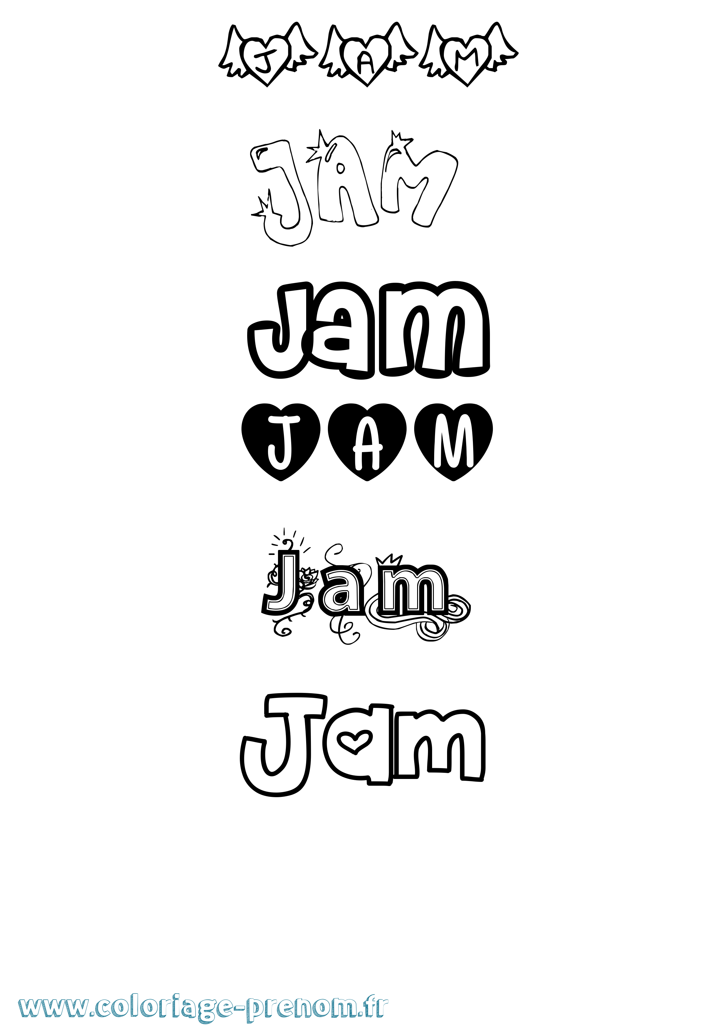 Coloriage Jam Girly Coloriage prénom Jam Girly