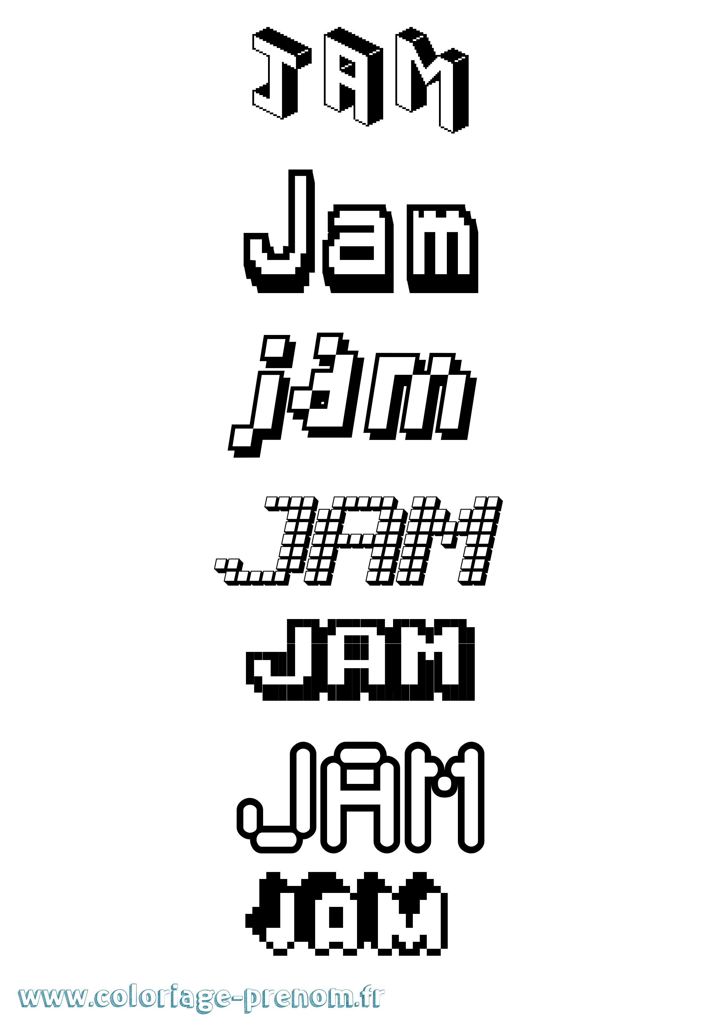 Coloriage Jam Pixel Coloriage prénom Jam Pixel