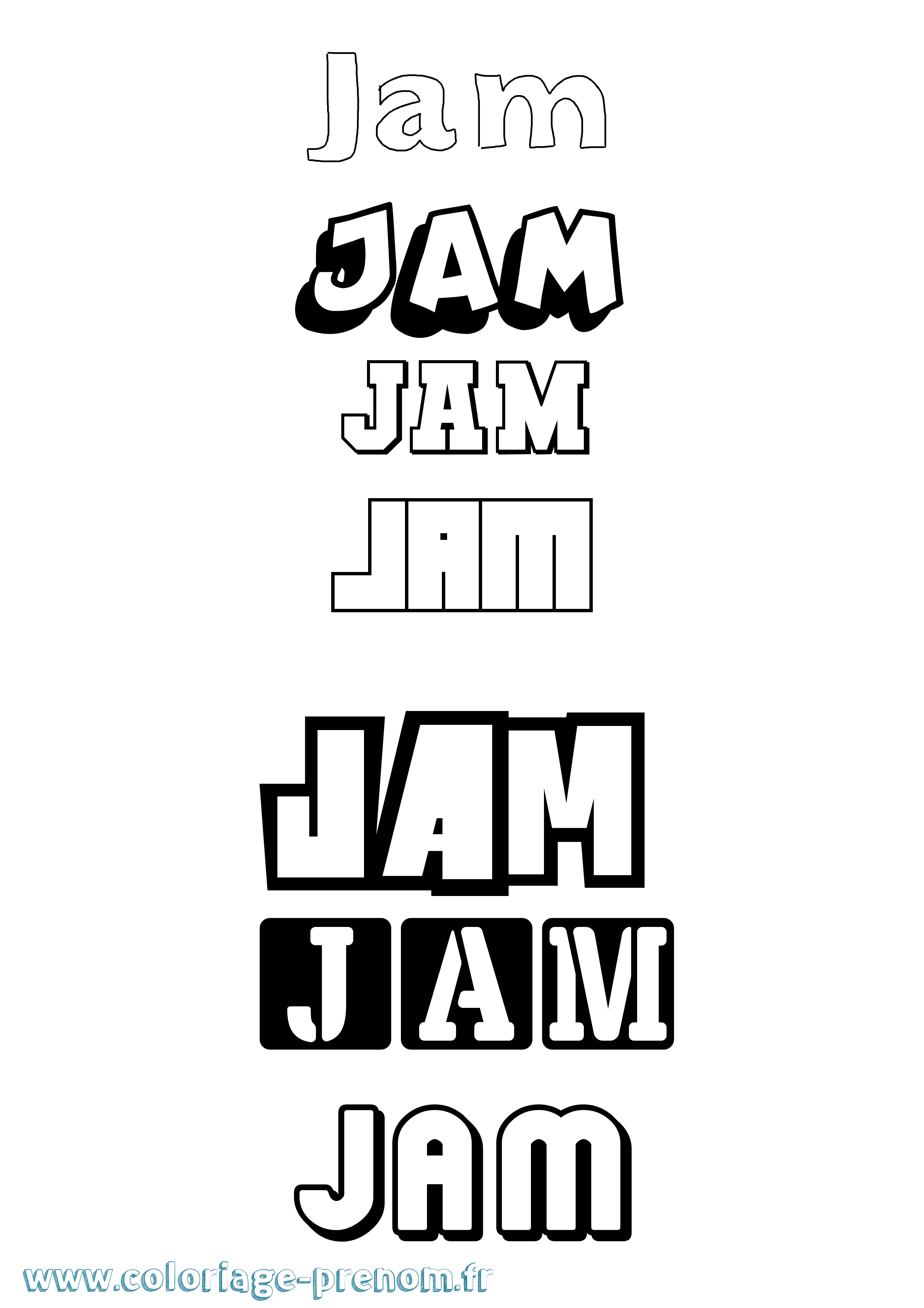 Coloriage Jam Simple Coloriage prénom Jam Simple