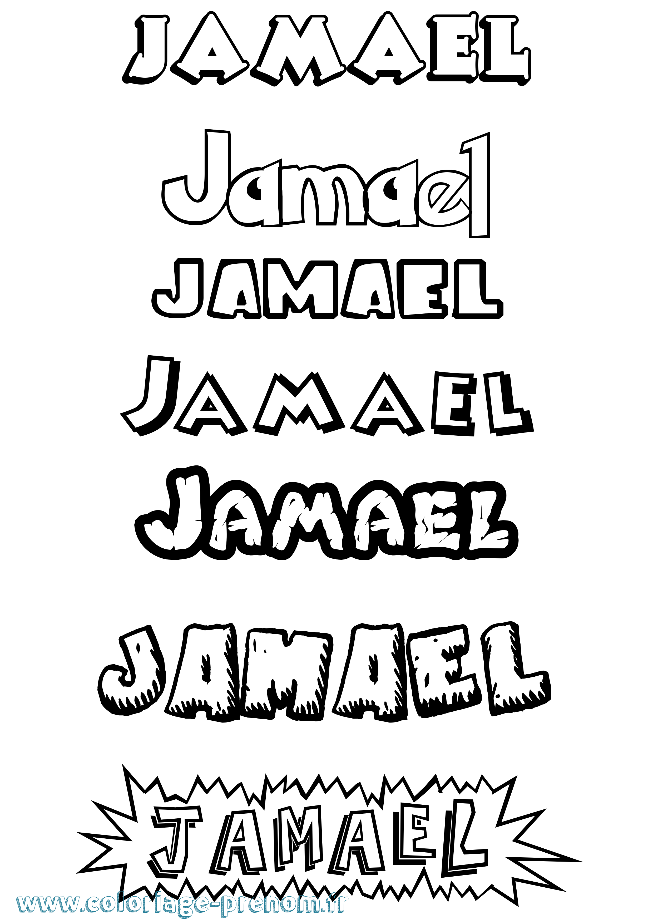 Coloriage Jamael Dessin Animé Coloriage prénom Jamael Dessin Animé