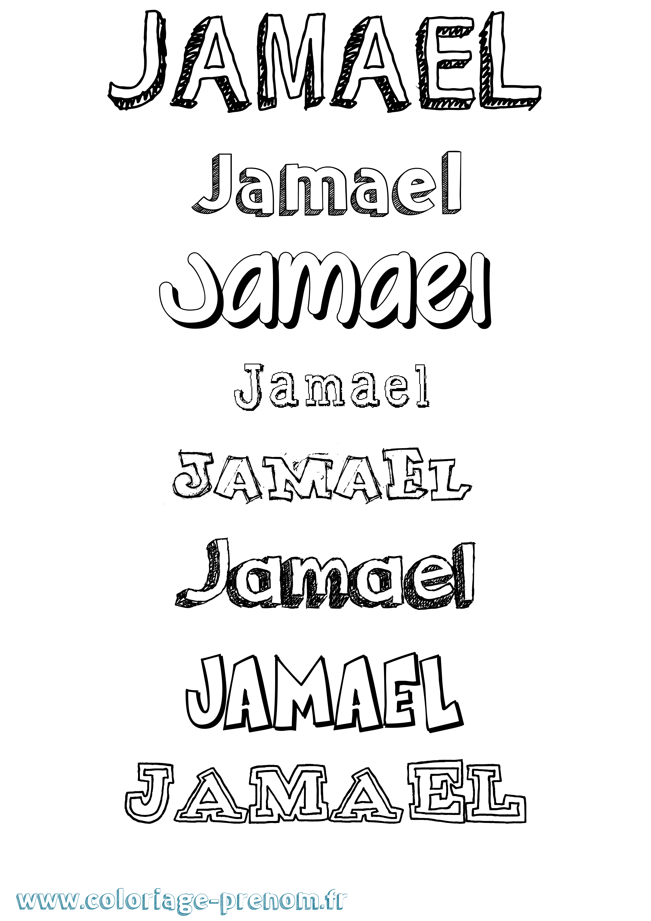 Coloriage Jamael Dessiné Coloriage prénom Jamael Dessiné