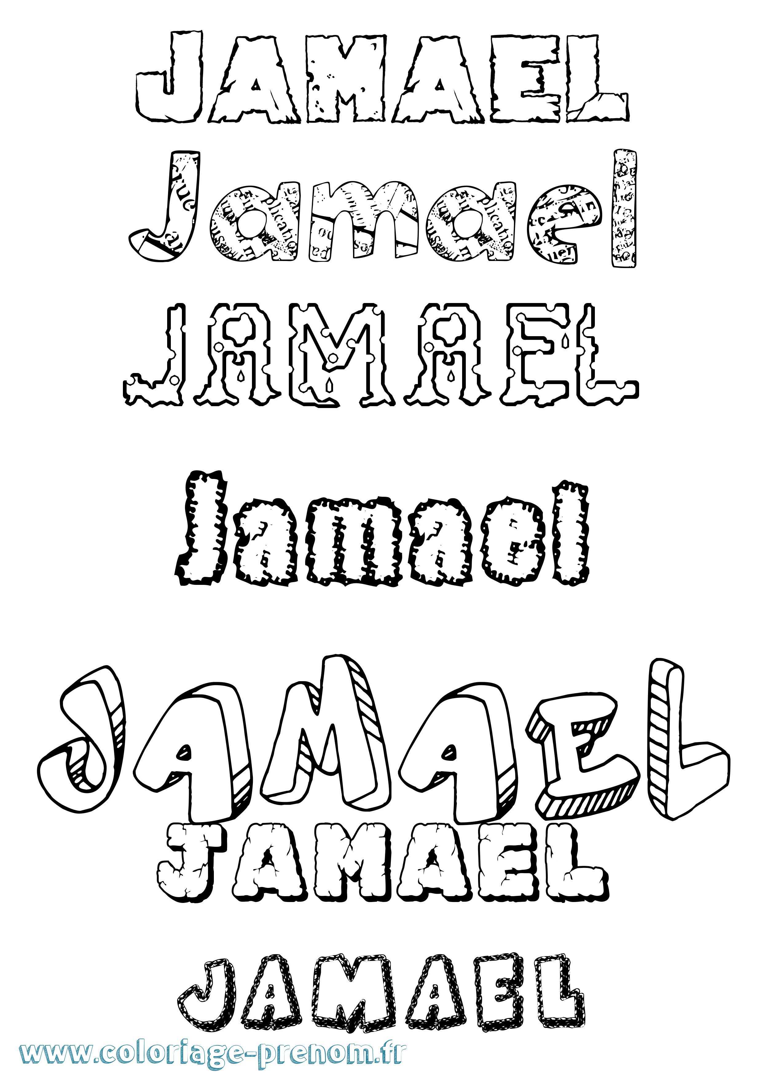 Coloriage Jamael Destructuré Coloriage prénom Jamael Destructuré