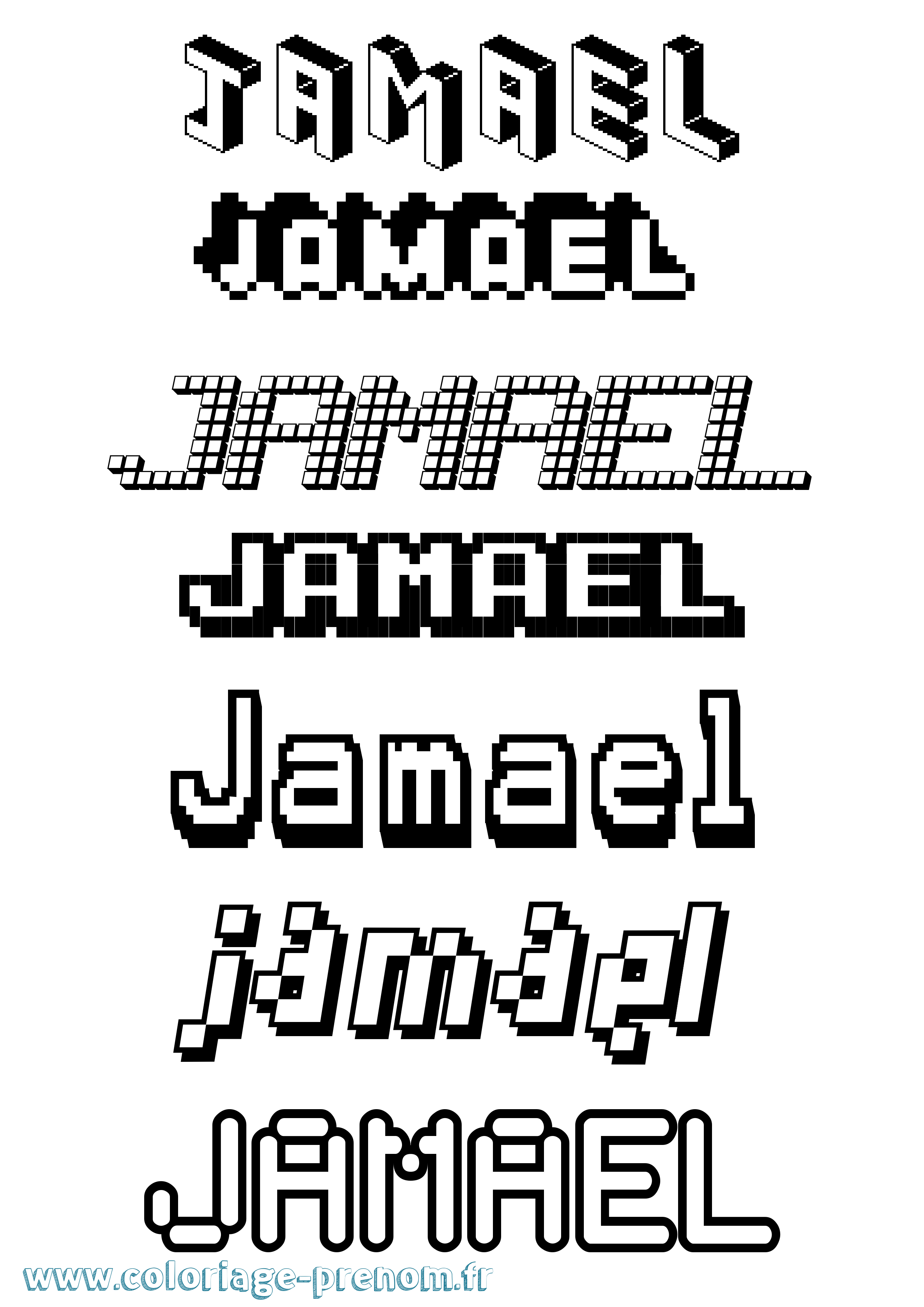 Coloriage Jamael Pixel Coloriage prénom Jamael Pixel