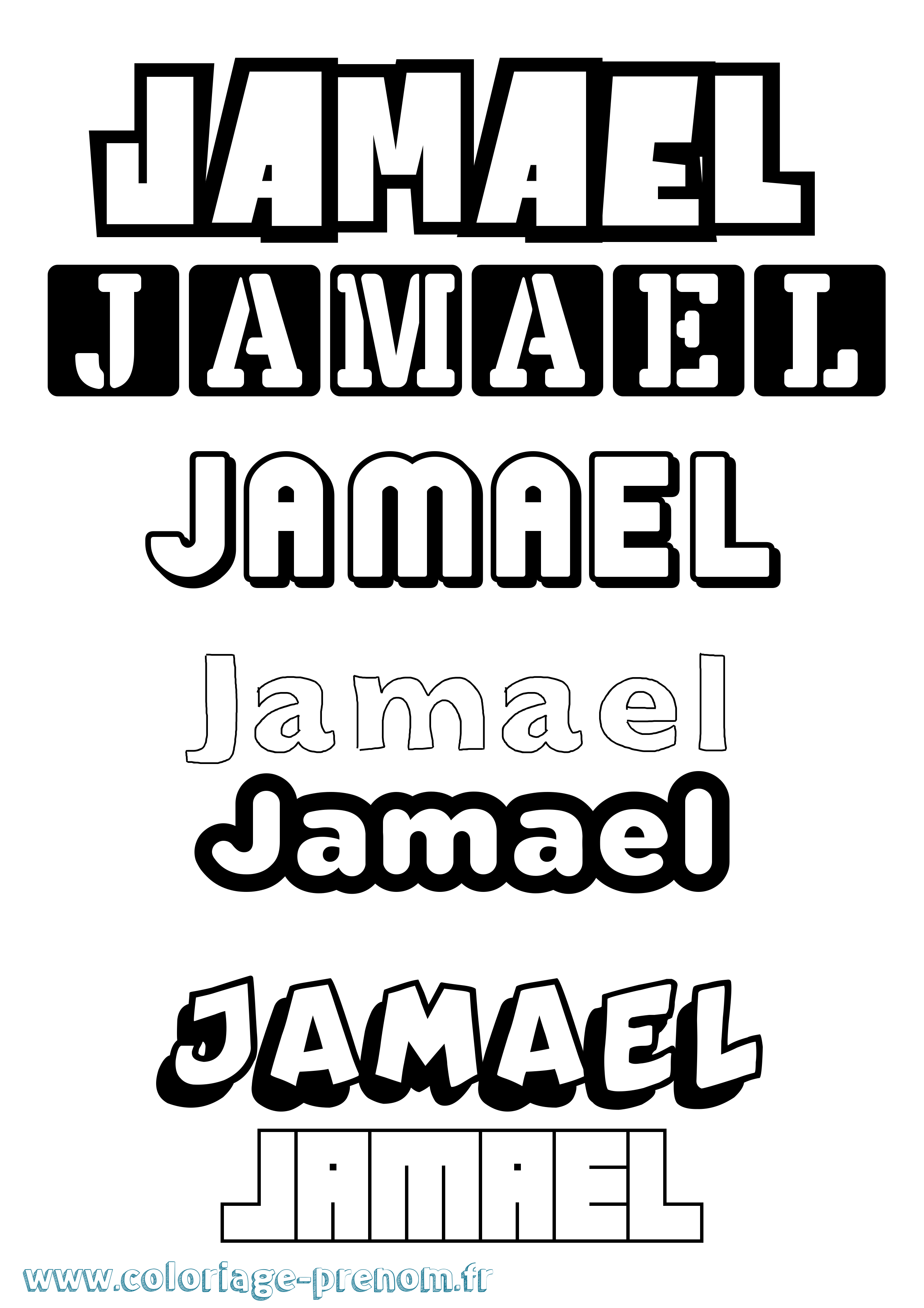 Coloriage Jamael Simple Coloriage prénom Jamael Simple