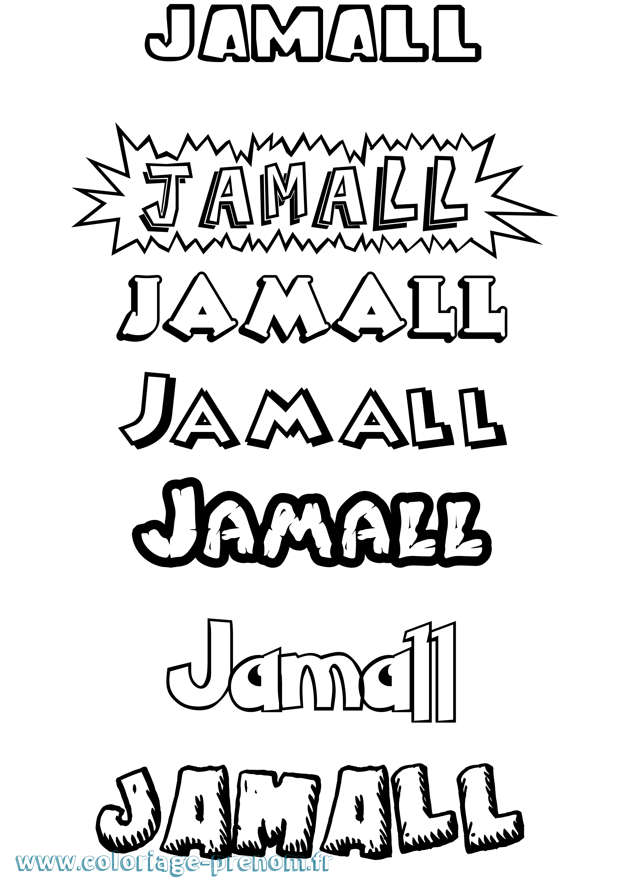 Coloriage Jamall Dessin Animé Coloriage prénom Jamall Dessin Animé