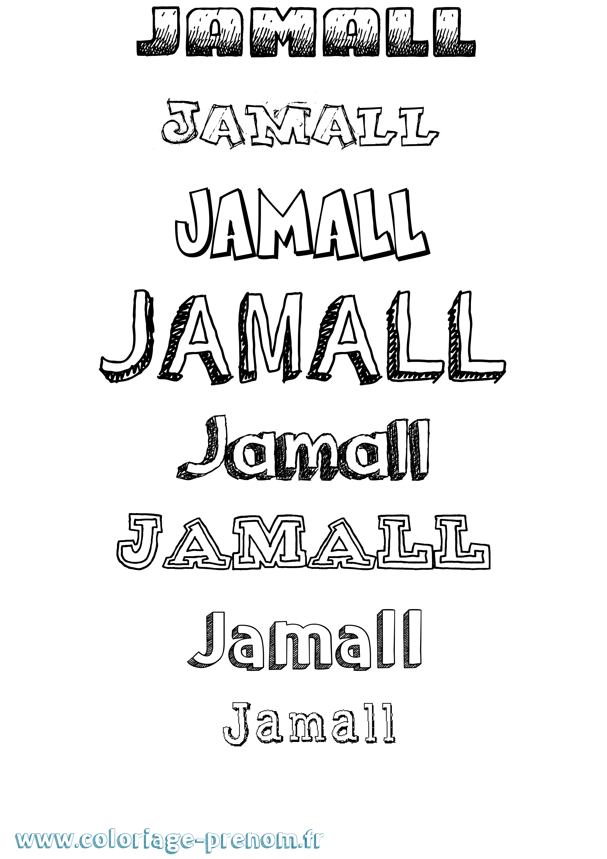 Coloriage Jamall Dessiné Coloriage prénom Jamall Dessiné