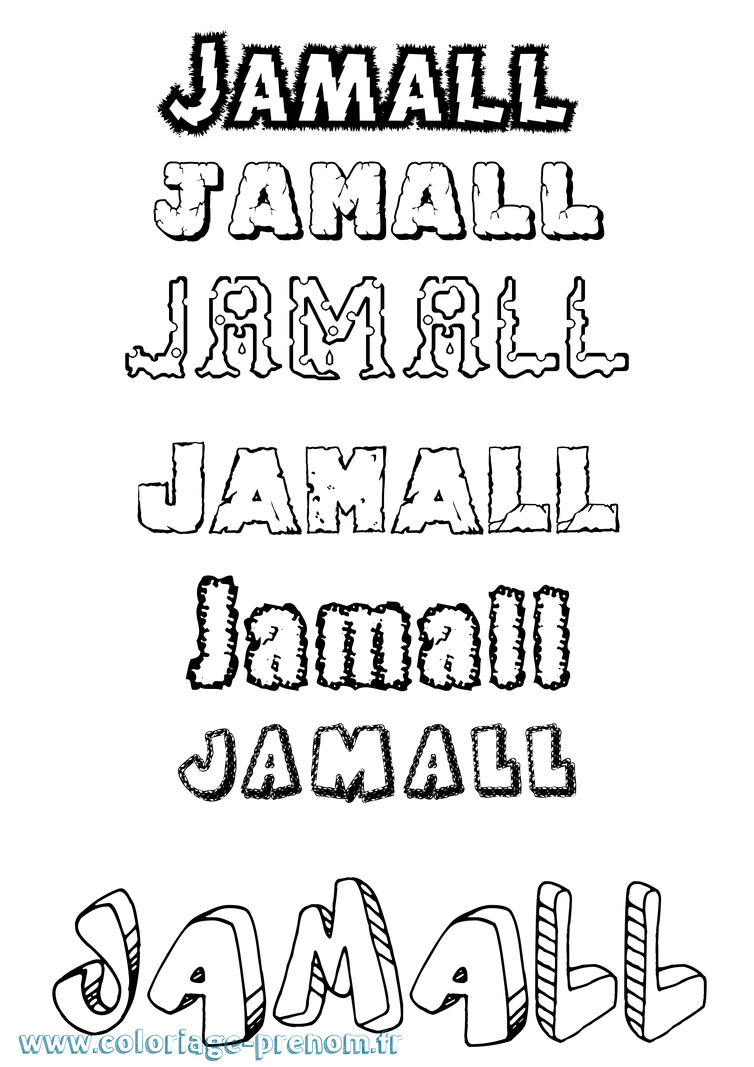 Coloriage Jamall Destructuré Coloriage prénom Jamall Destructuré