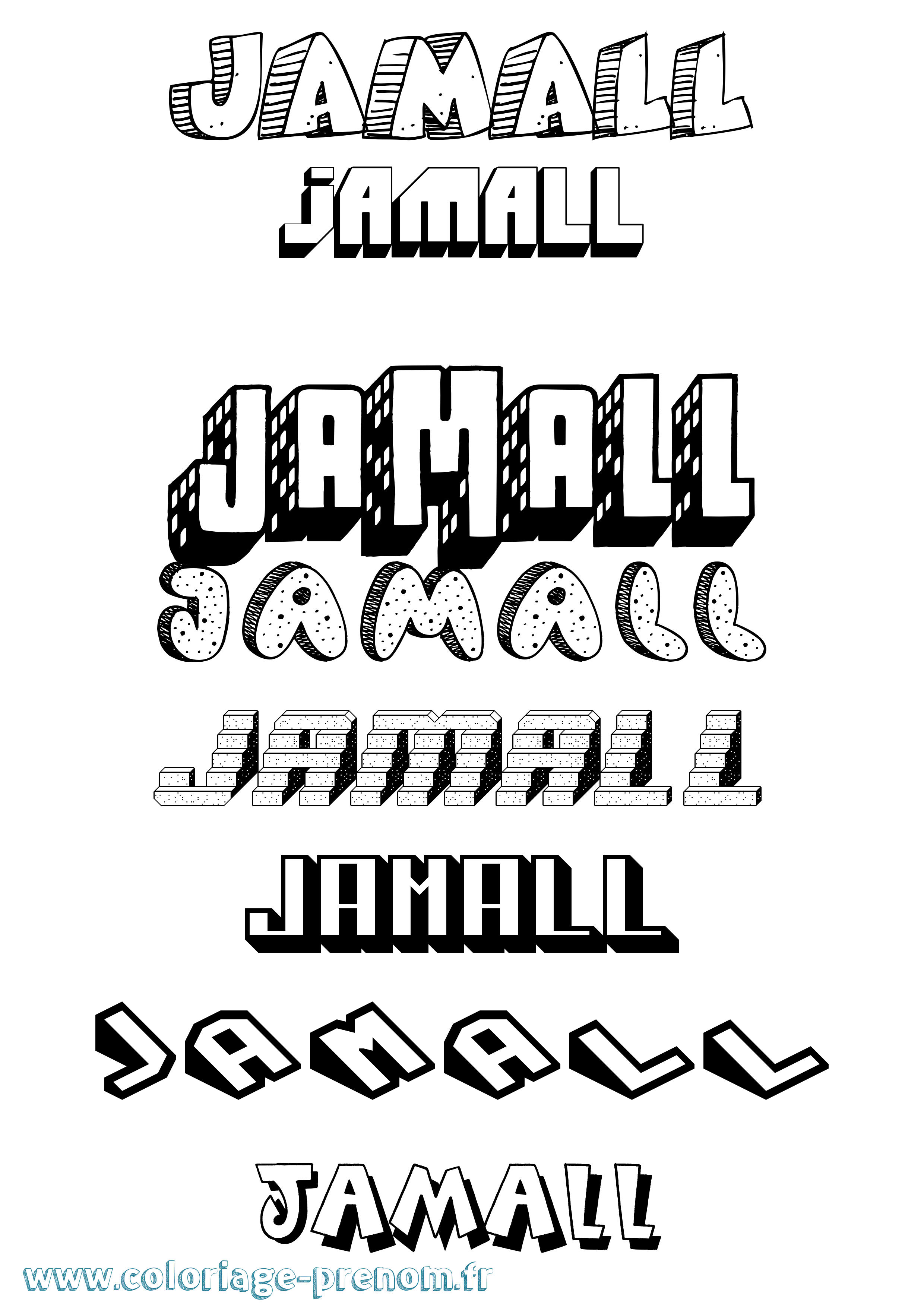 Coloriage Jamall Effet 3D Coloriage prénom Jamall Effet 3D