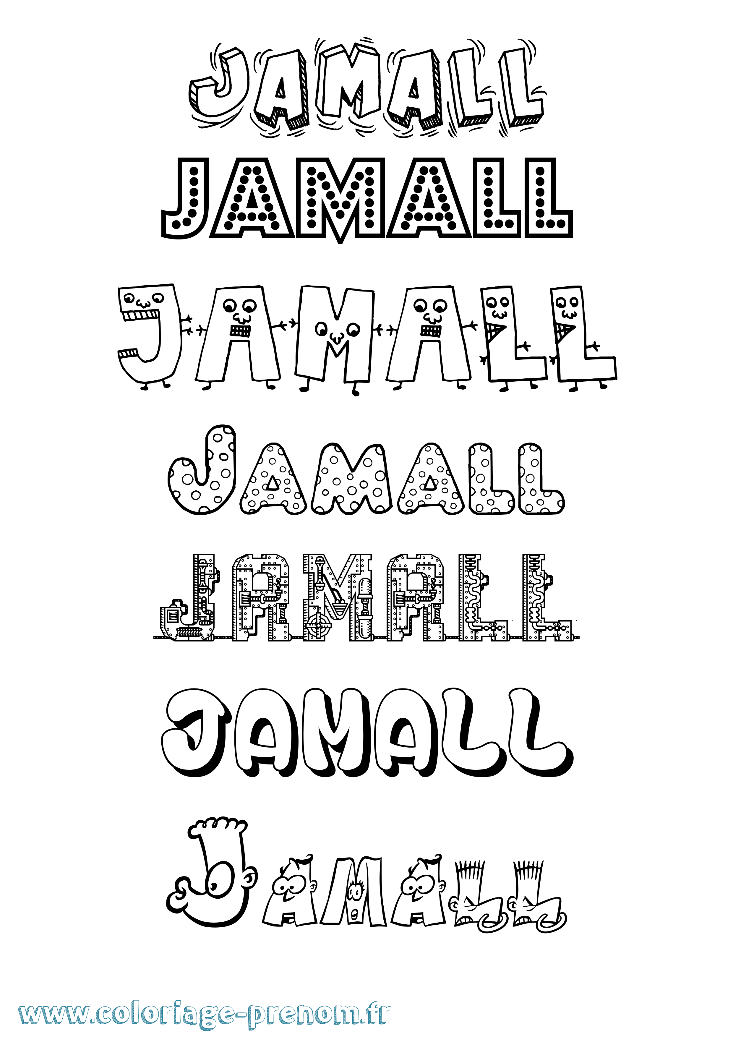 Coloriage Jamall Fun Coloriage prénom Jamall Fun