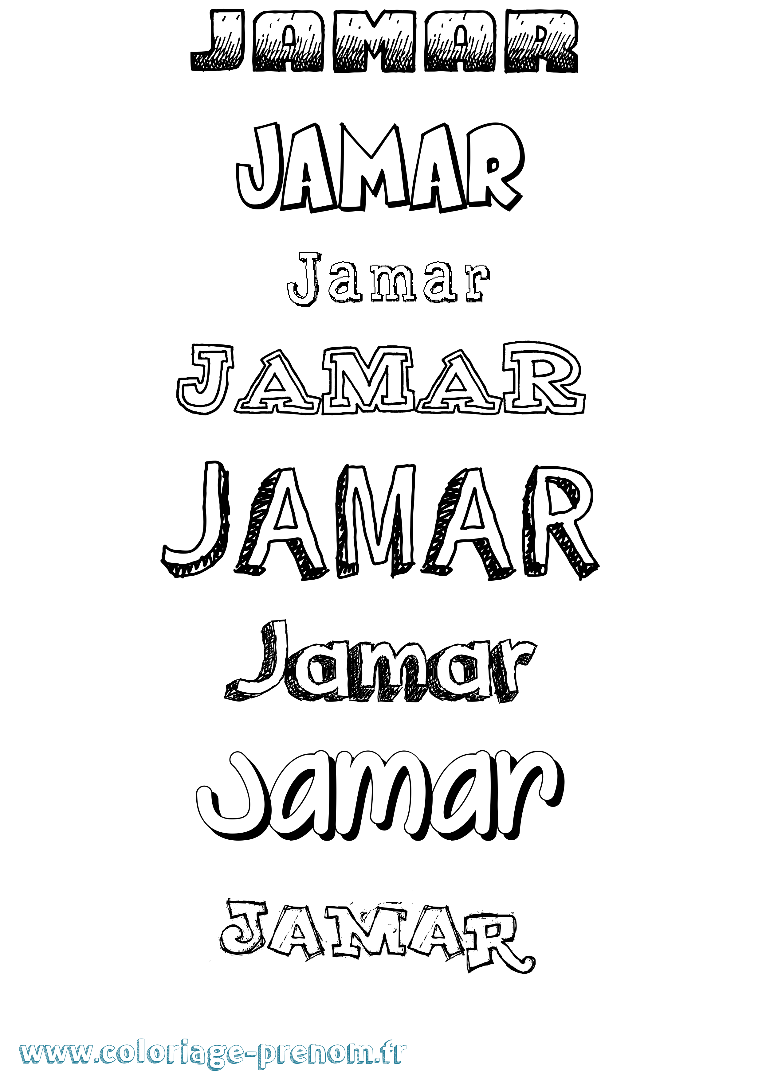 Coloriage Jamar Dessiné Coloriage prénom Jamar Dessiné