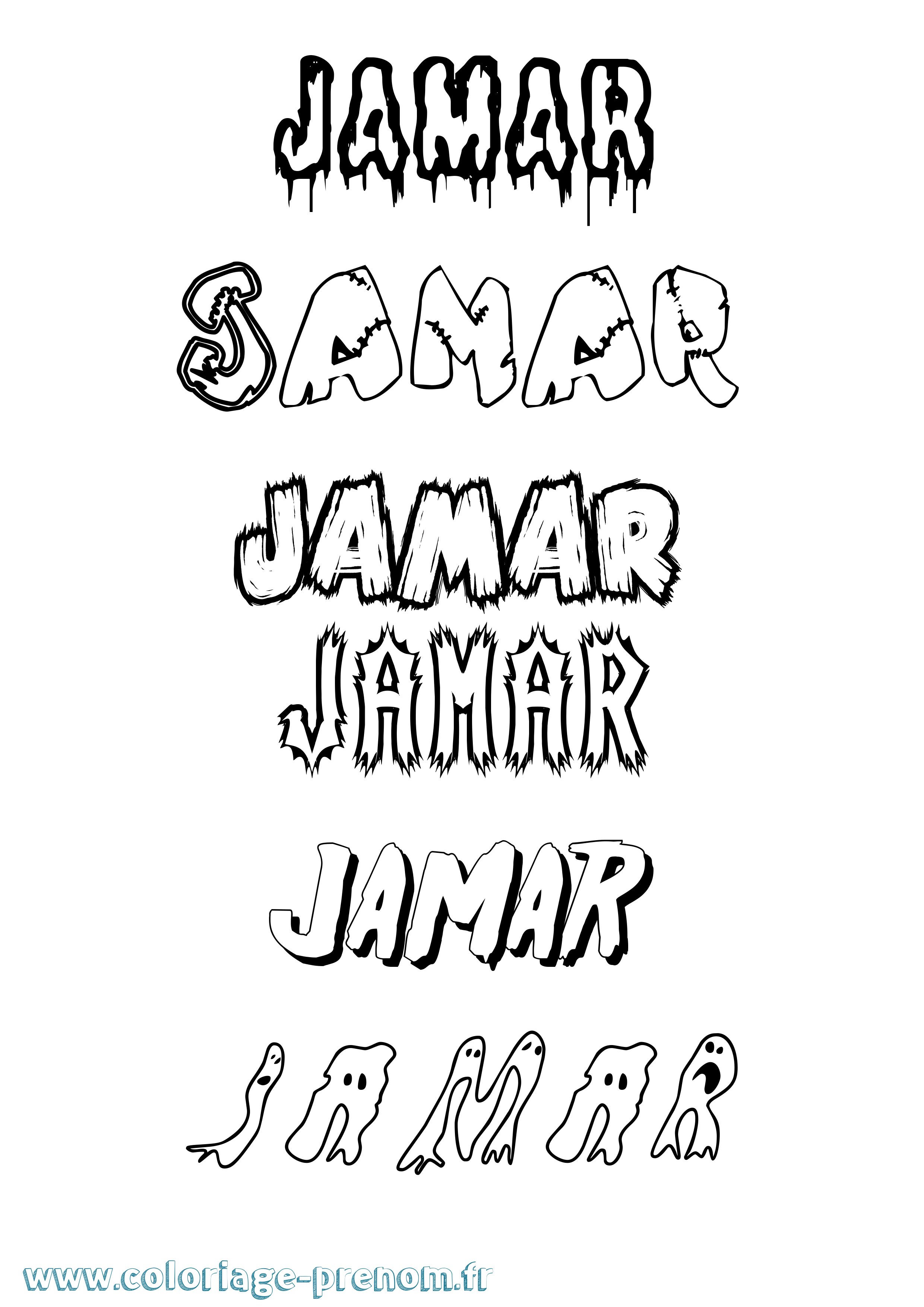 Coloriage Jamar Frisson Coloriage prénom Jamar Frisson