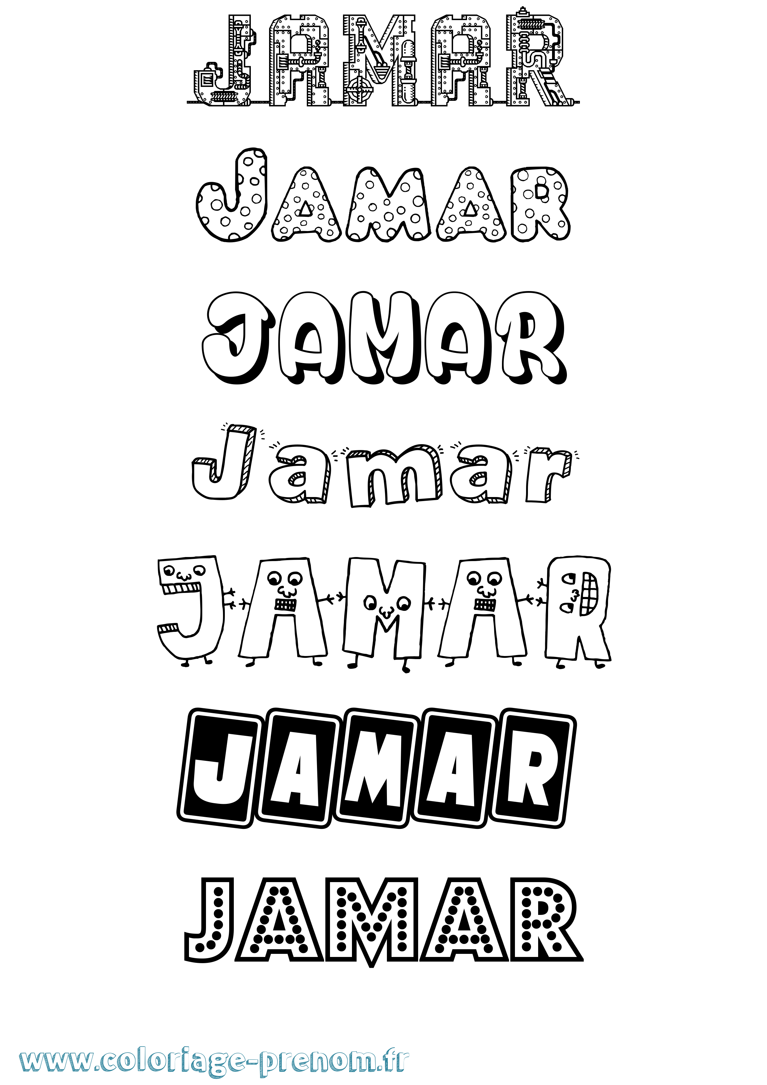 Coloriage Jamar Fun Coloriage prénom Jamar Fun