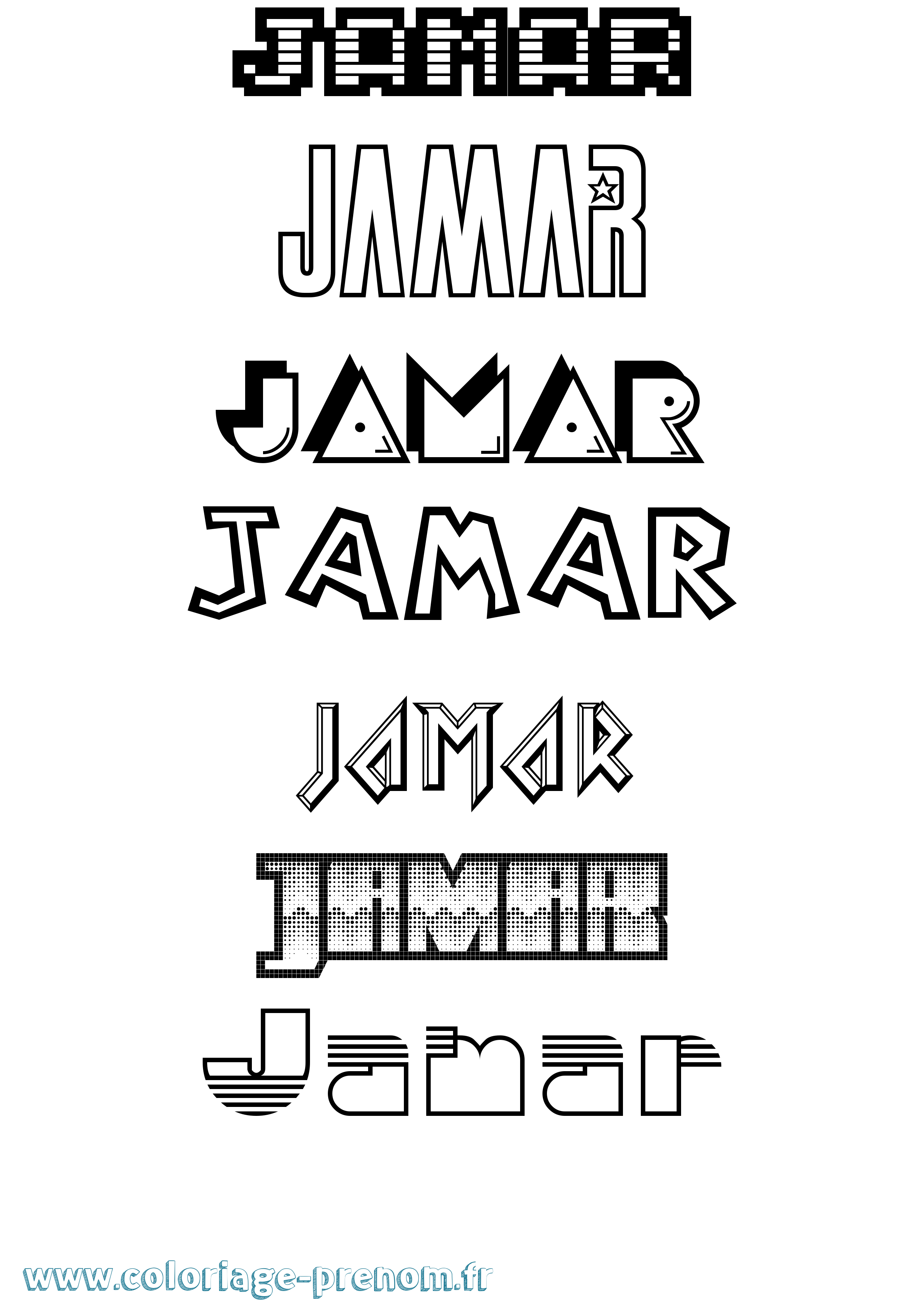 Coloriage Jamar Jeux Vidéos Coloriage prénom Jamar Jeux Vidéos