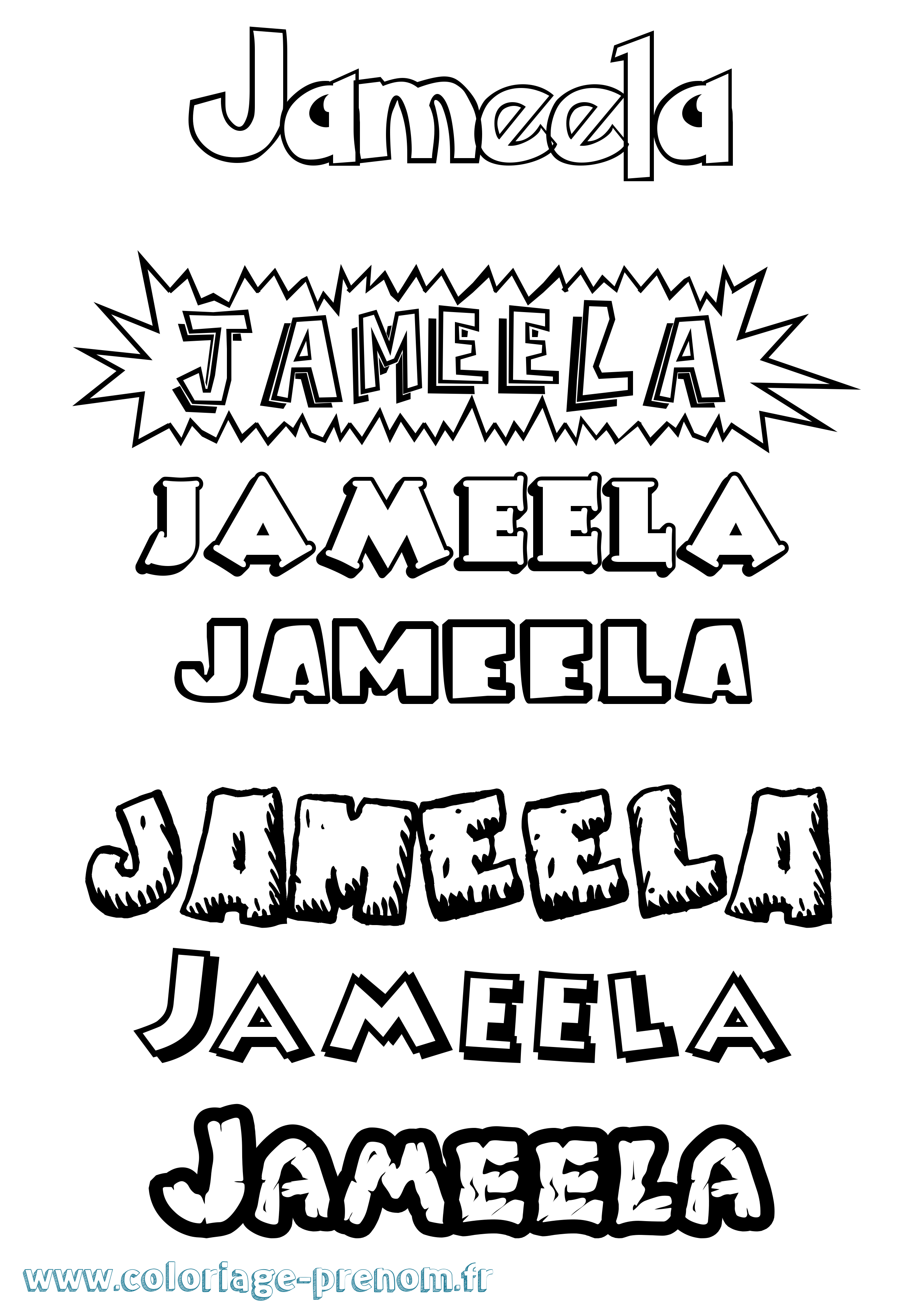 Coloriage Jameela Dessin Animé Coloriage prénom Jameela Dessin Animé