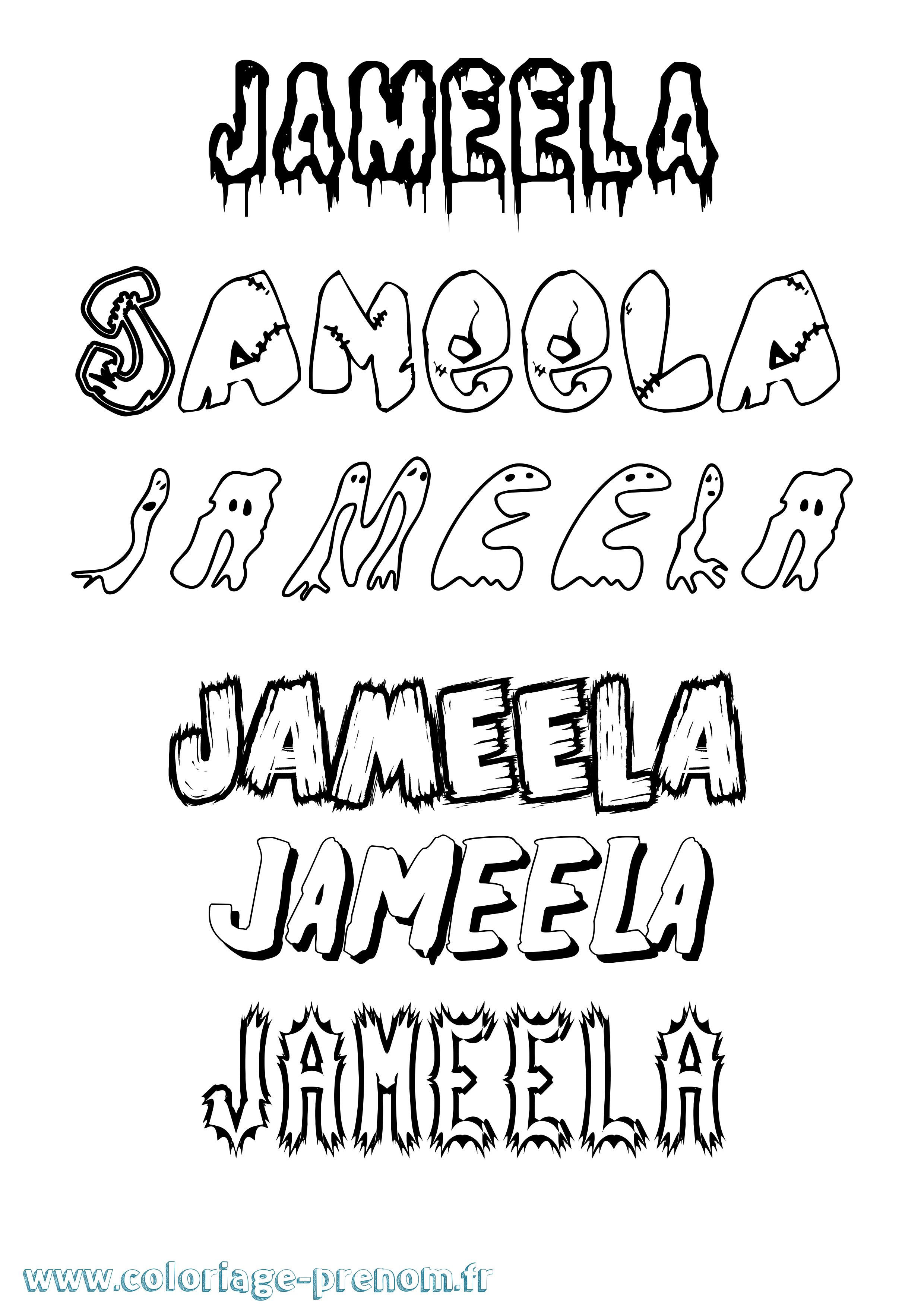 Coloriage Jameela Frisson Coloriage prénom Jameela Frisson