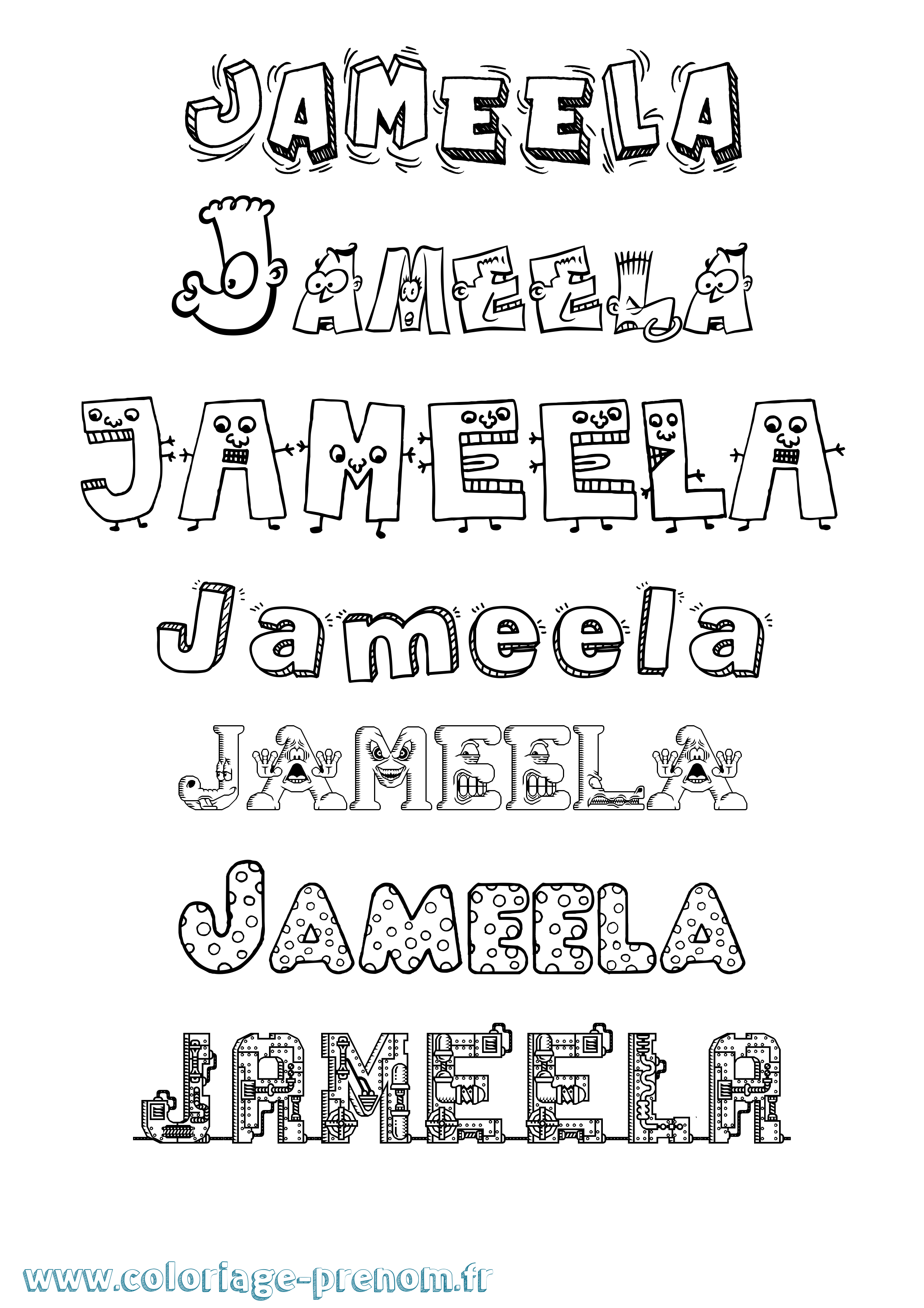 Coloriage Jameela Fun Coloriage prénom Jameela Fun