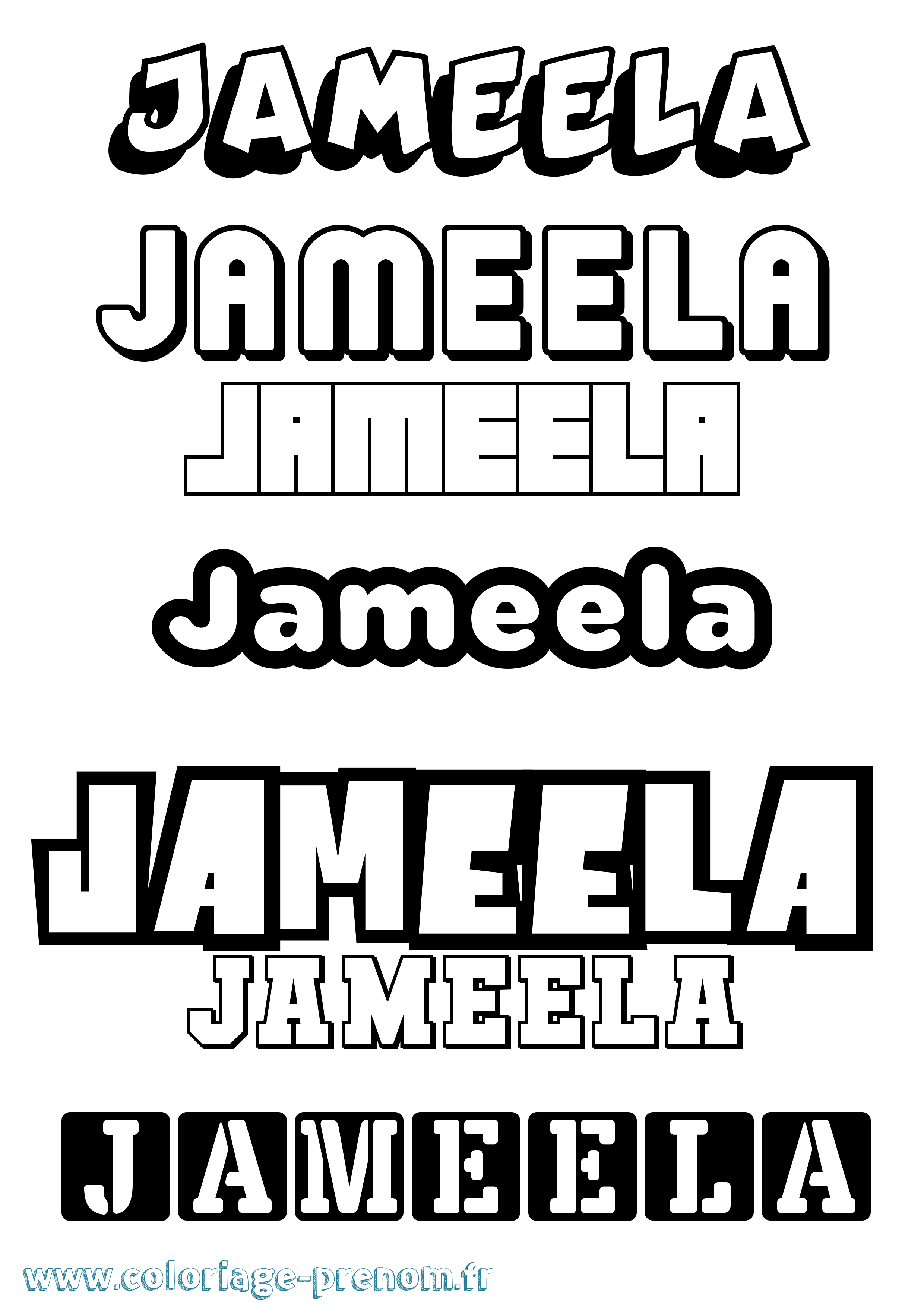 Coloriage Jameela Simple Coloriage prénom Jameela Simple