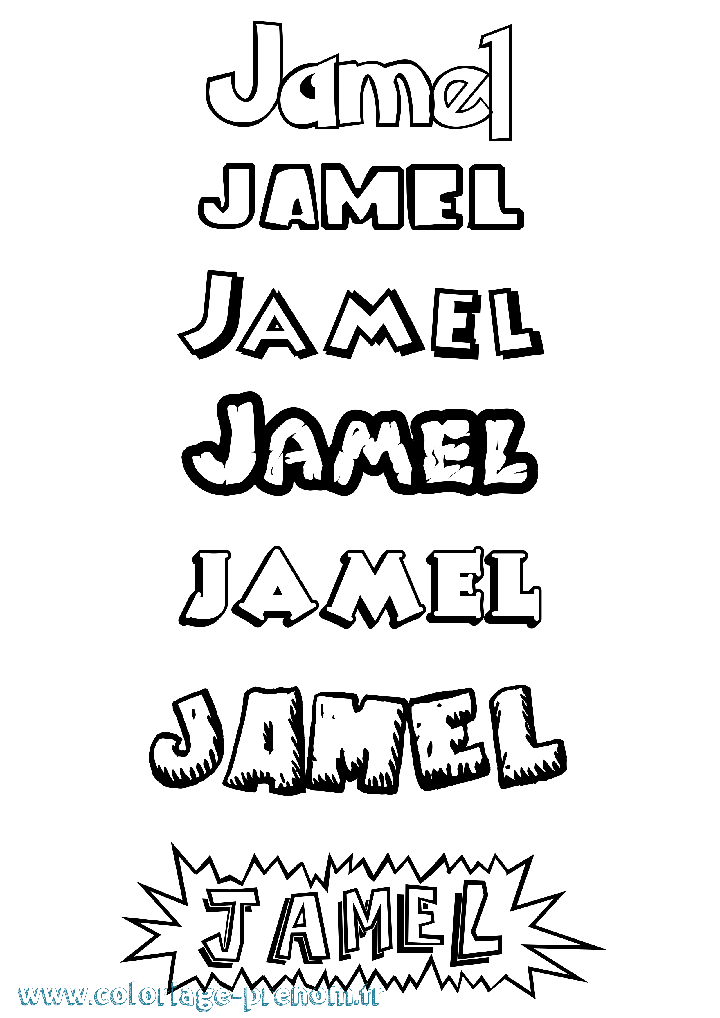 Coloriage Jamel Dessin Animé Coloriage prénom Jamel Dessin Animé