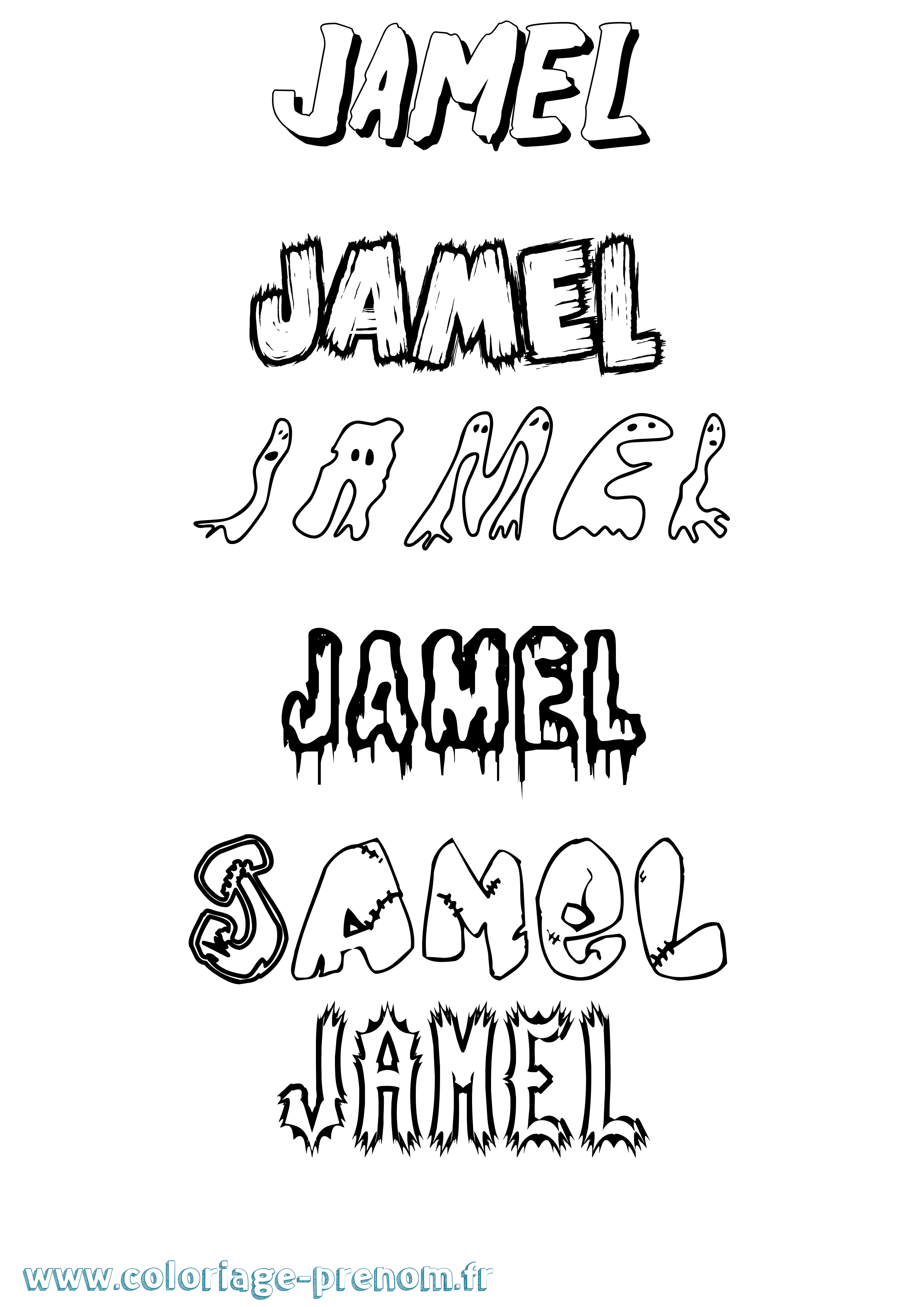 Coloriage Jamel Frisson Coloriage prénom Jamel Frisson