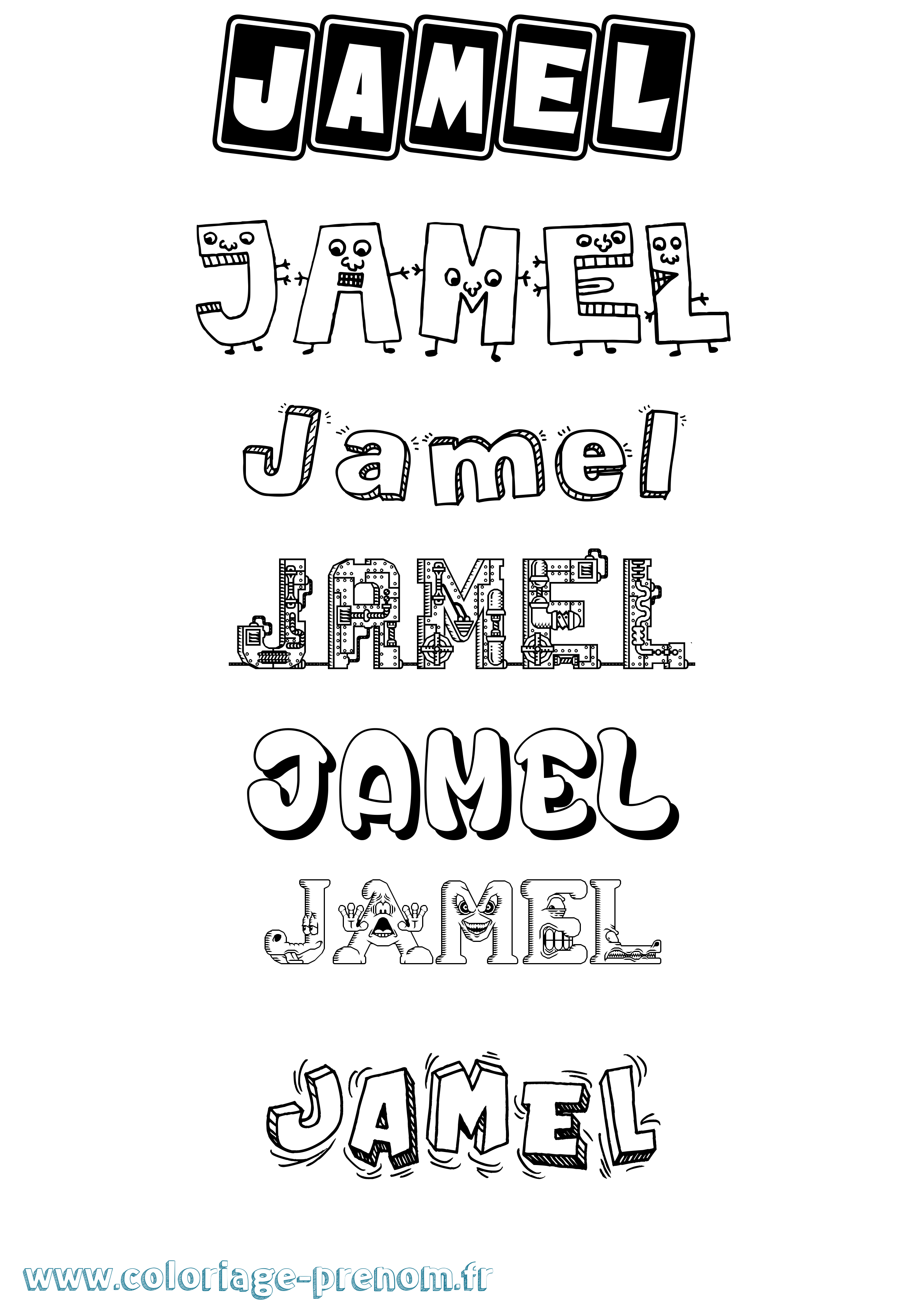 Coloriage Jamel Fun Coloriage prénom Jamel Fun