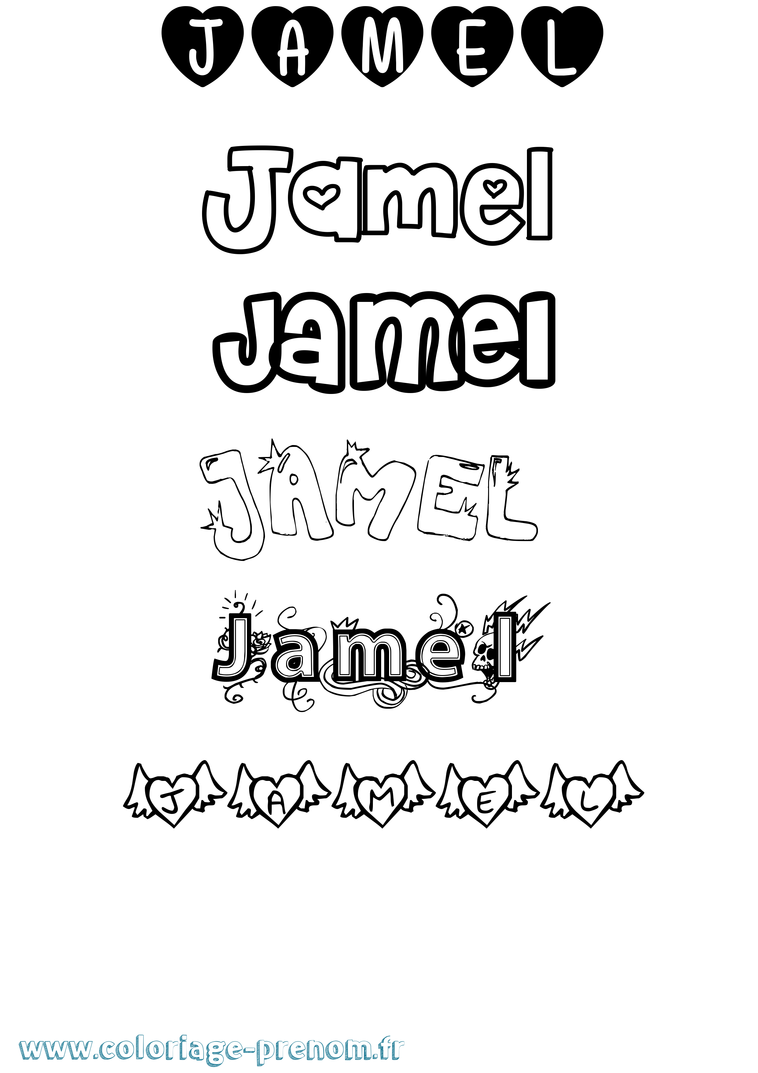 Coloriage Jamel Girly Coloriage prénom Jamel Girly