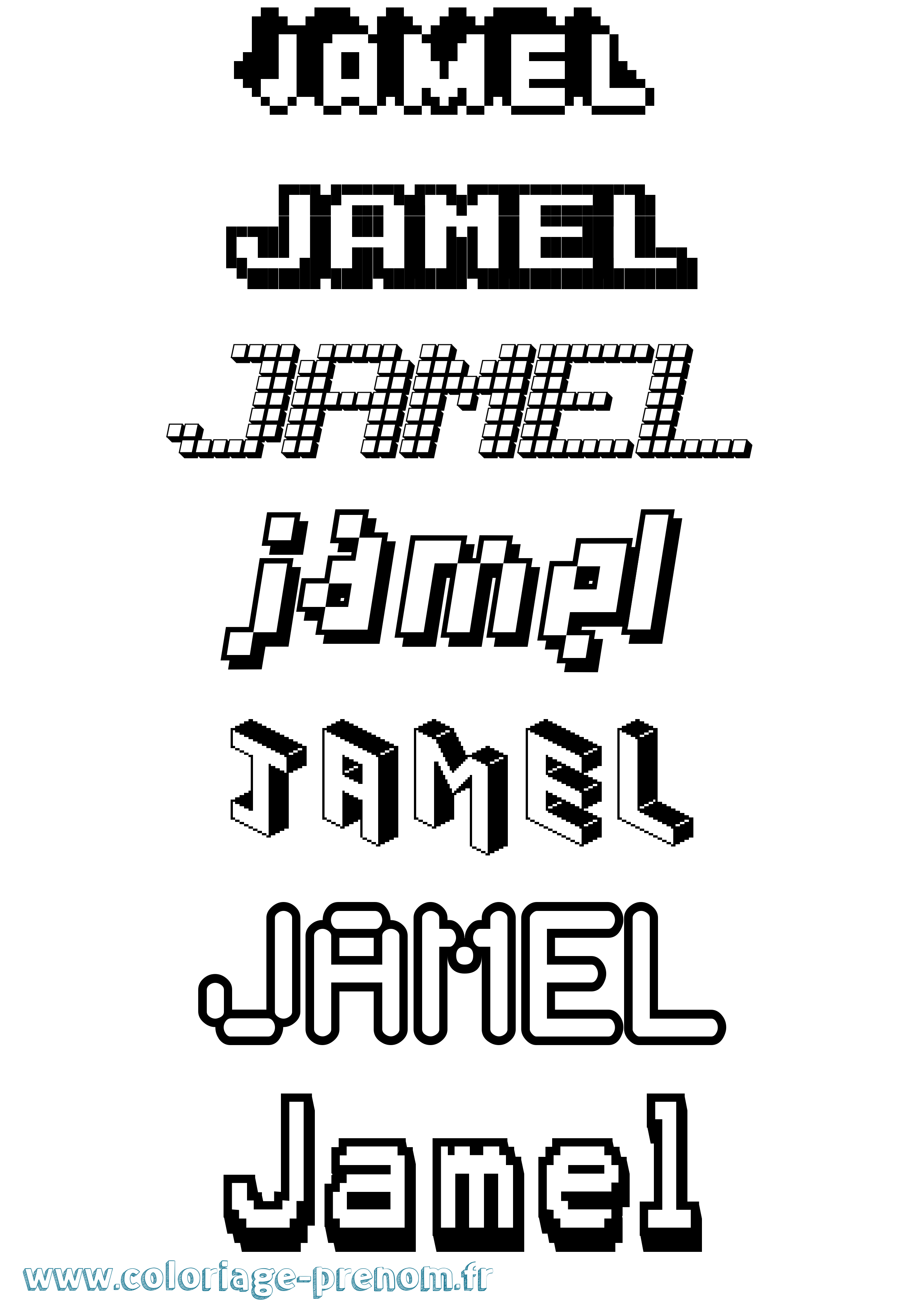 Coloriage Jamel Pixel Coloriage prénom Jamel Pixel