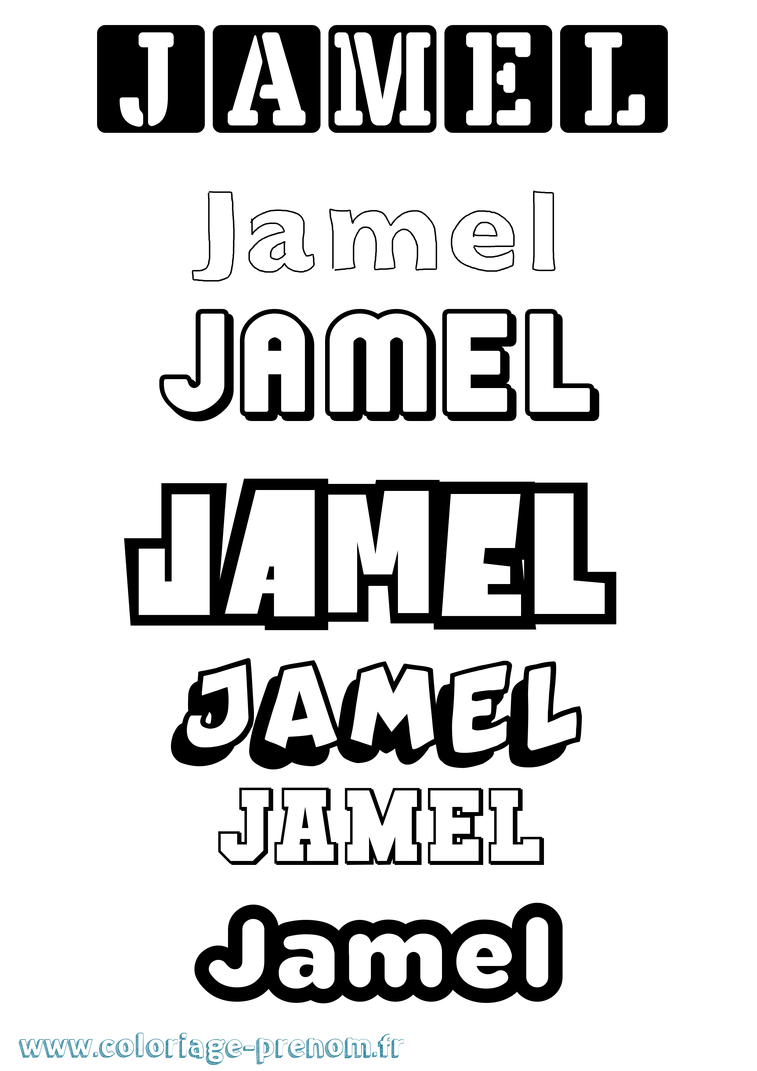 Coloriage Jamel Simple Coloriage prénom Jamel Simple