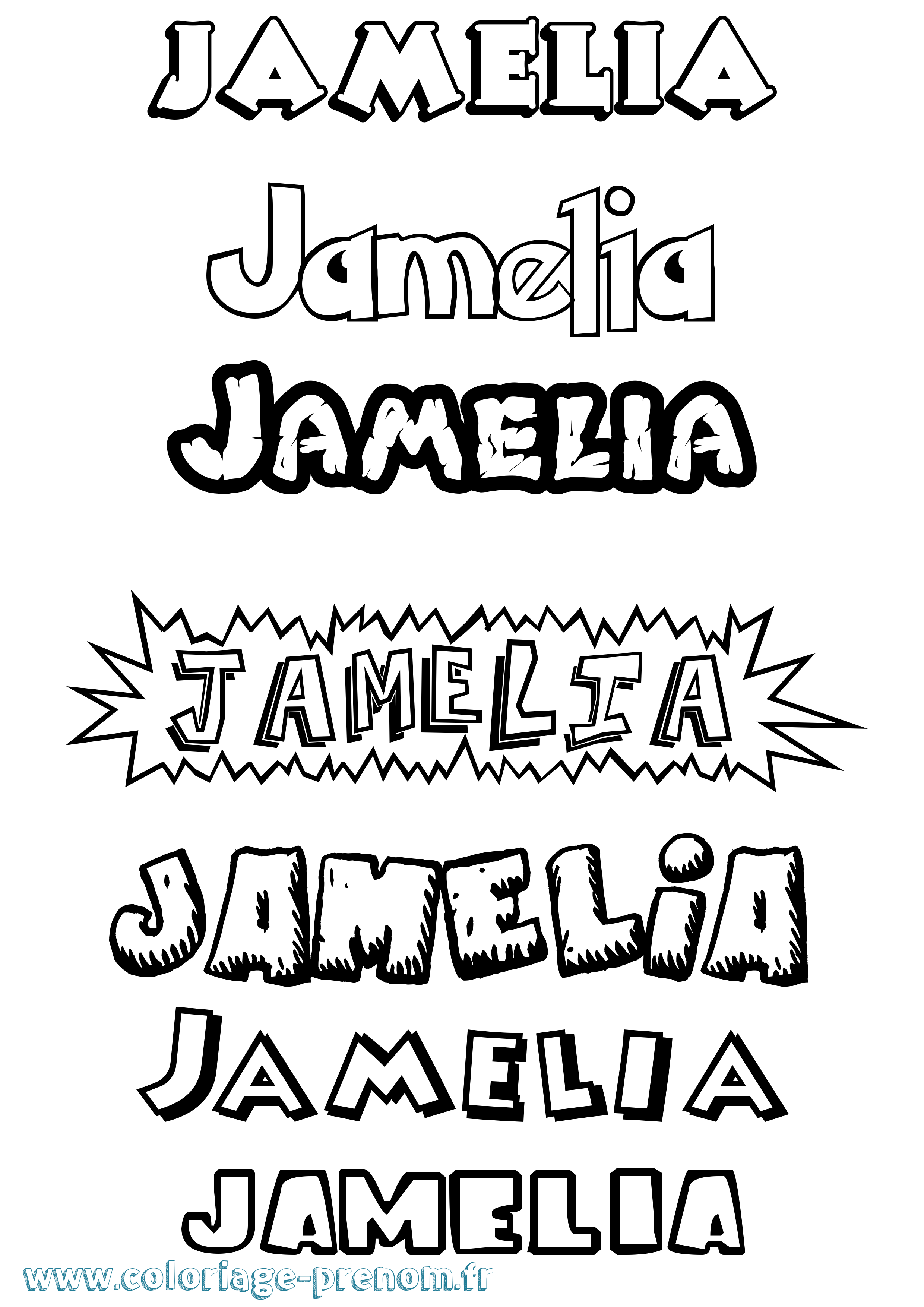 Coloriage Jamelia Dessin Animé Coloriage prénom Jamelia Dessin Animé