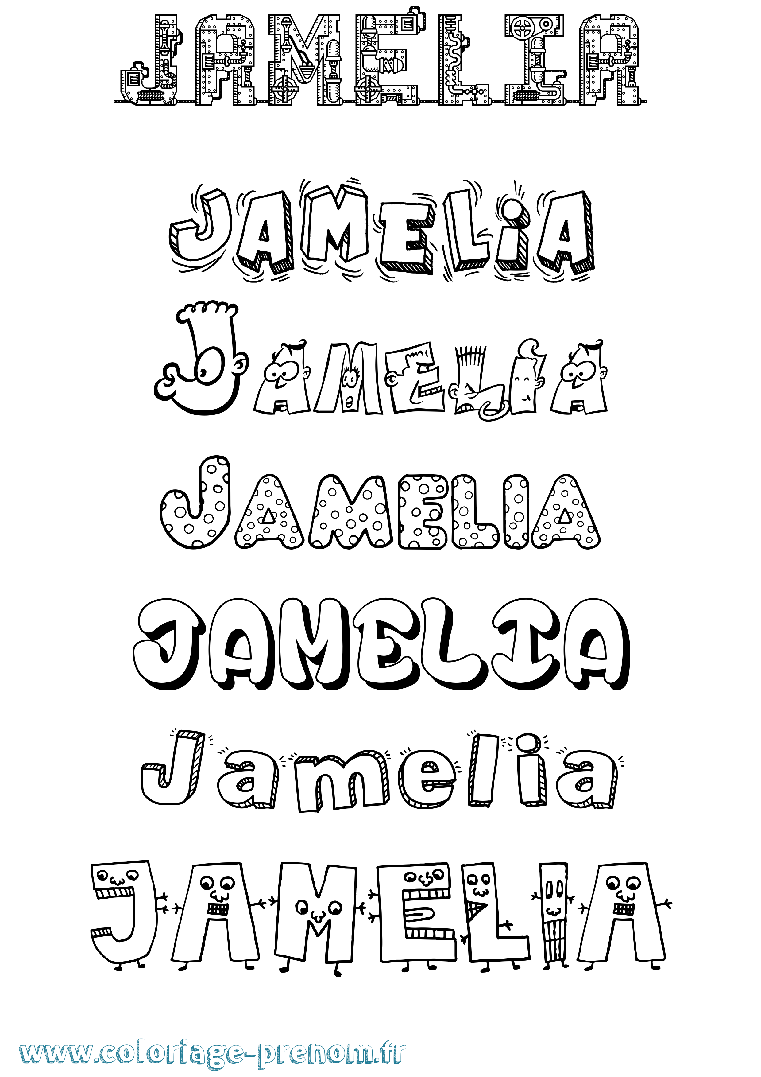 Coloriage Jamelia Fun Coloriage prénom Jamelia Fun