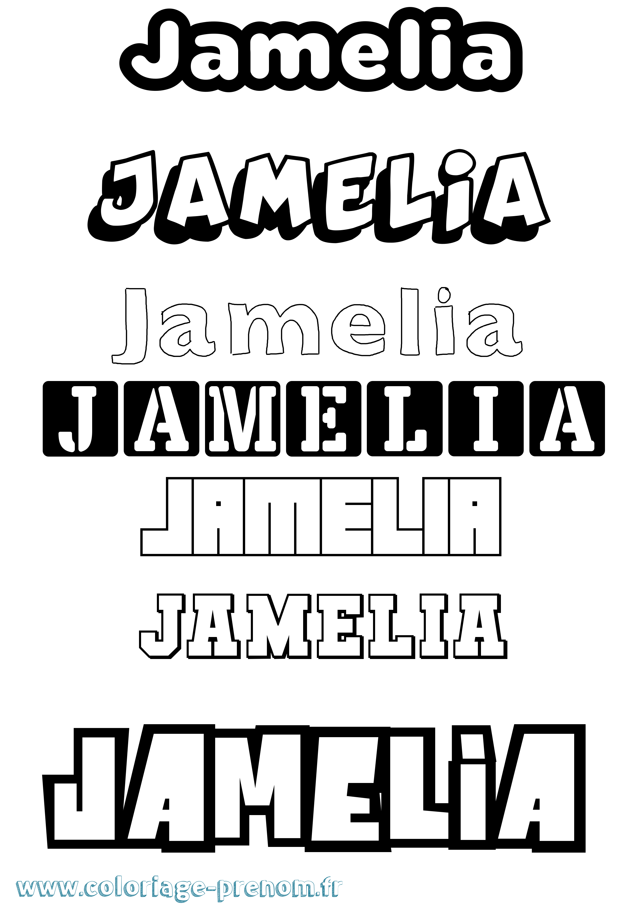 Coloriage Jamelia Simple Coloriage prénom Jamelia Simple