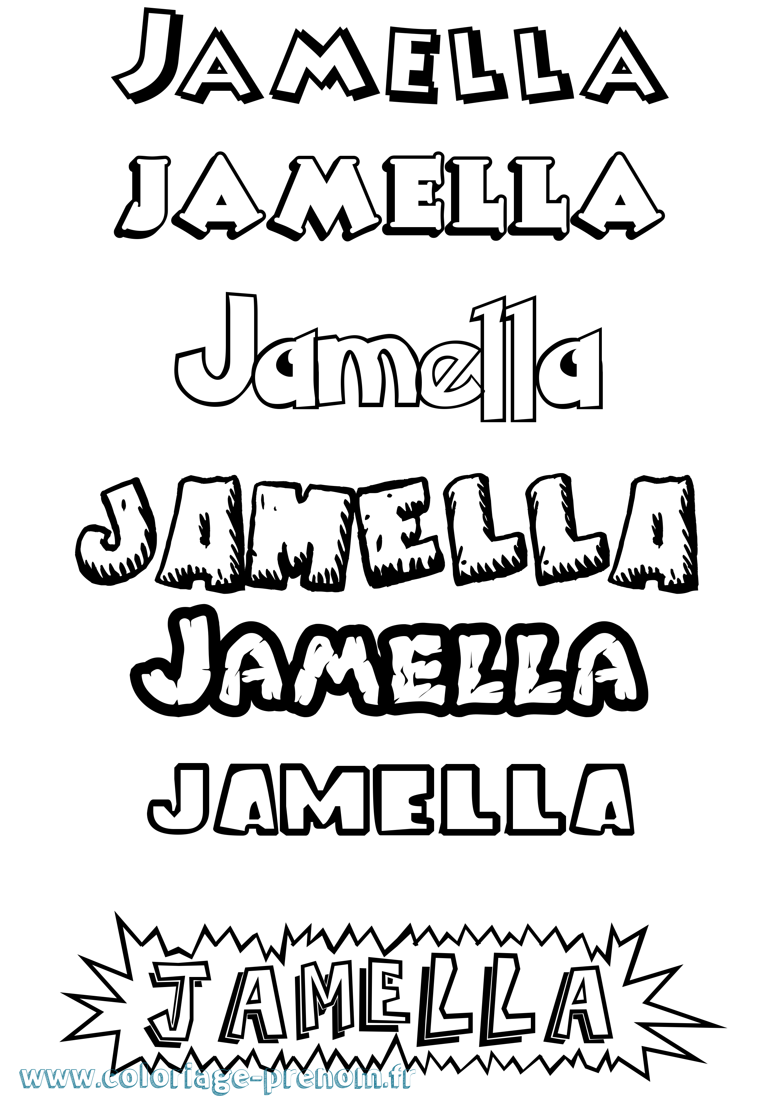 Coloriage Jamella Dessin Animé Coloriage prénom Jamella Dessin Animé