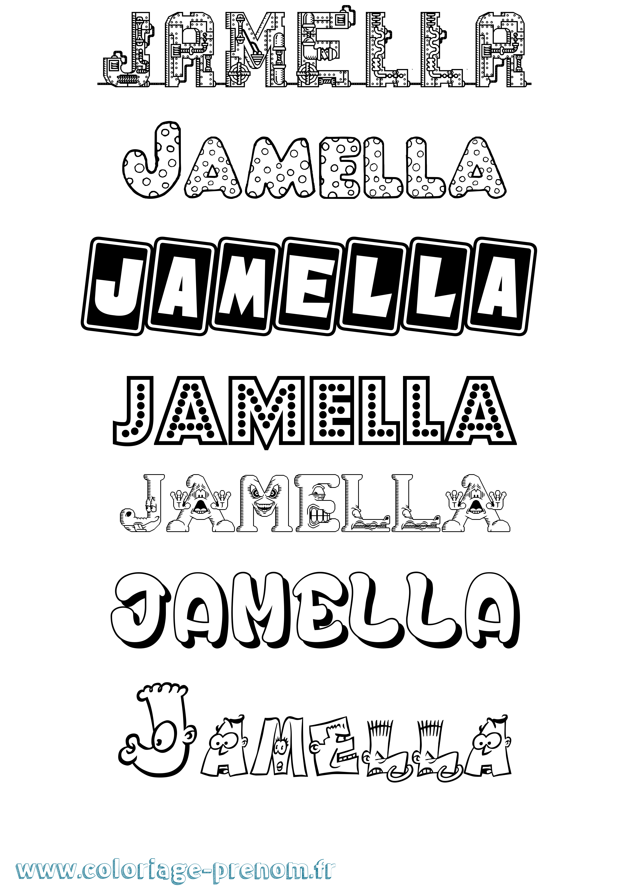 Coloriage Jamella Fun Coloriage prénom Jamella Fun